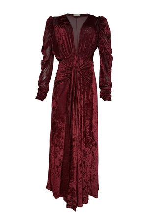 PTJ305619  vestido largo color vinotinto