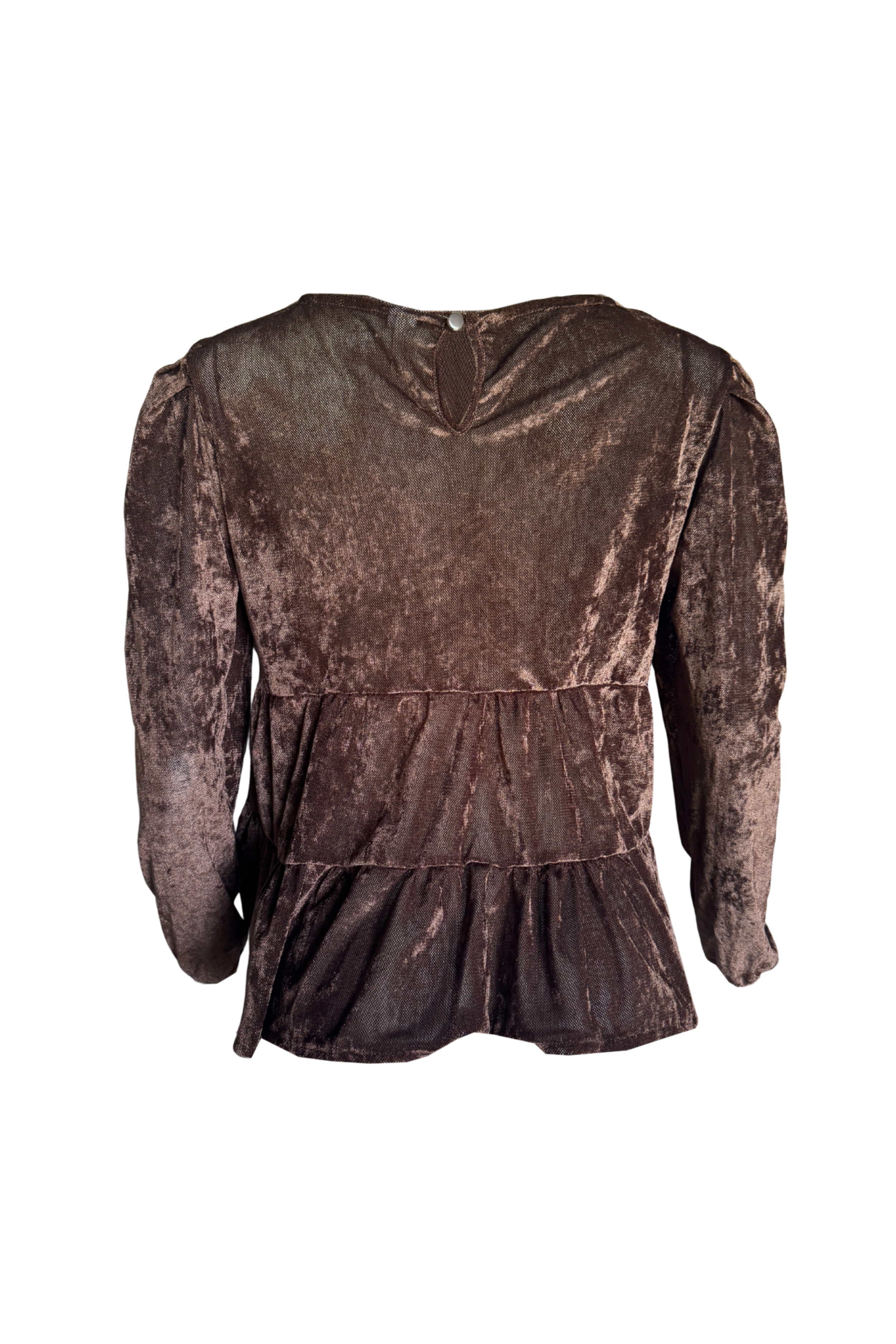 PTJ305819 blusa semi transparente color café