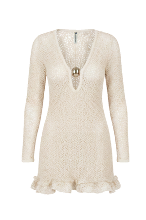 PTJ3059191 vestido corto con textura y mangas