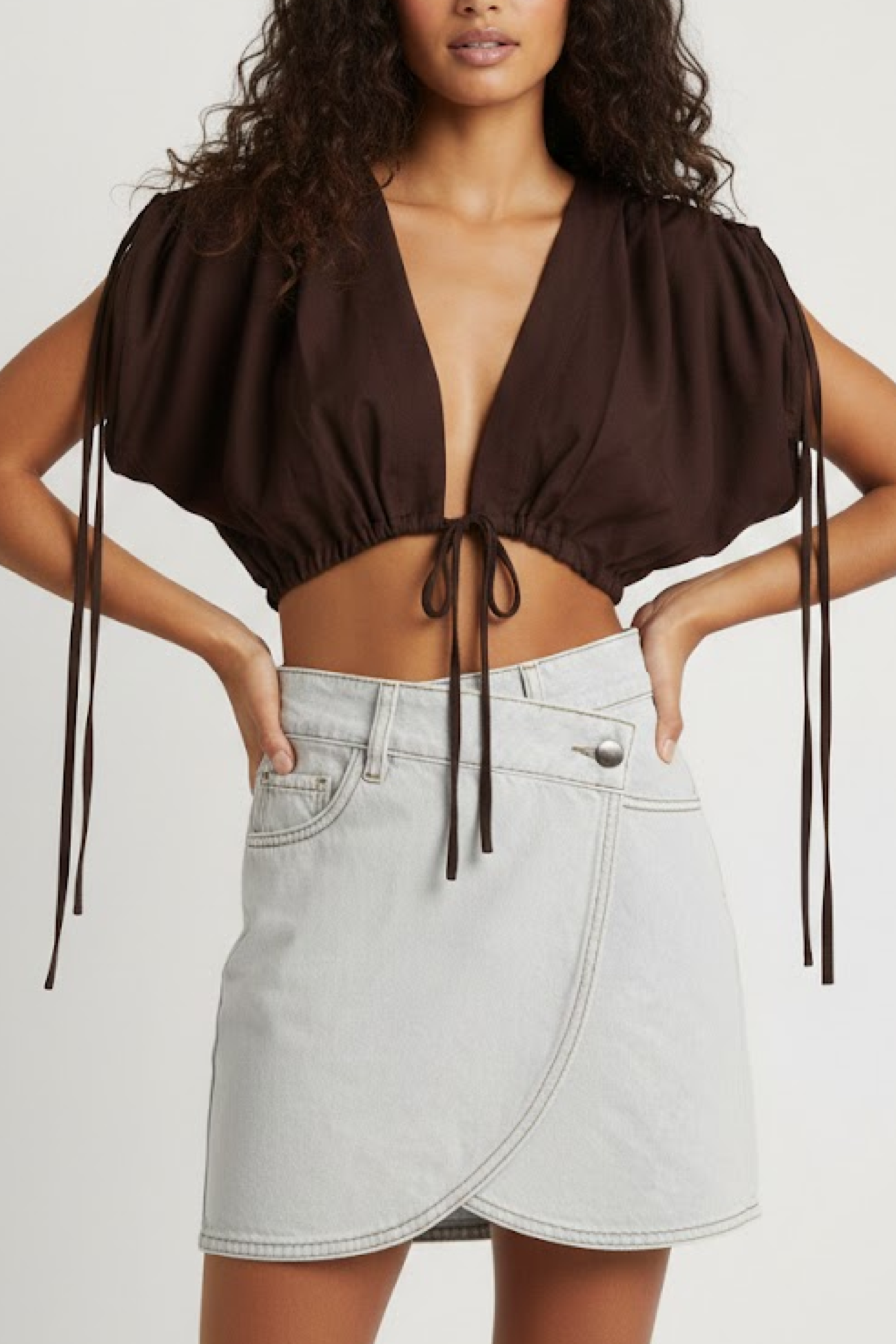 PTJ304029 blusa con tiras color café