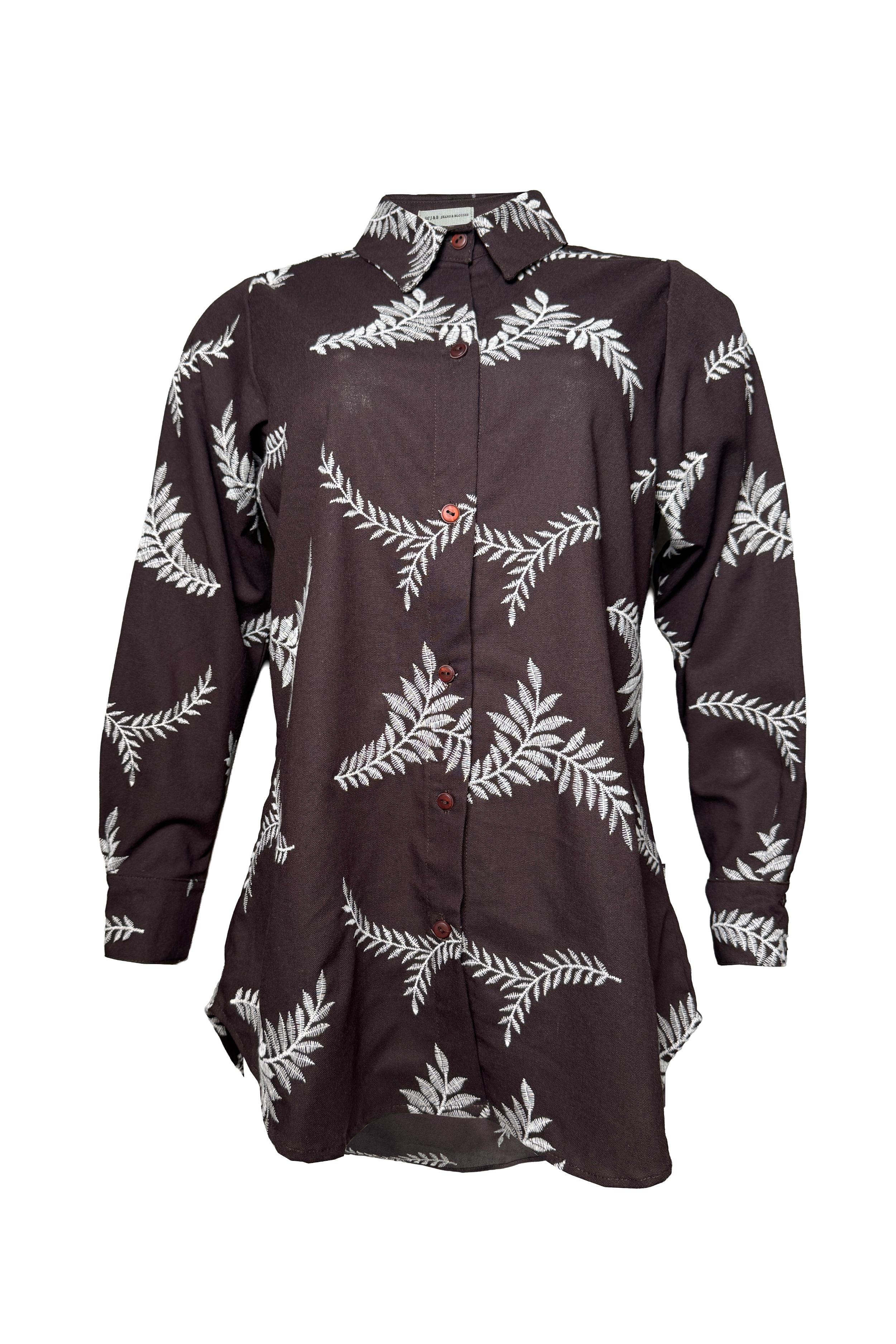 PTJ306429 blusa con bordado color café