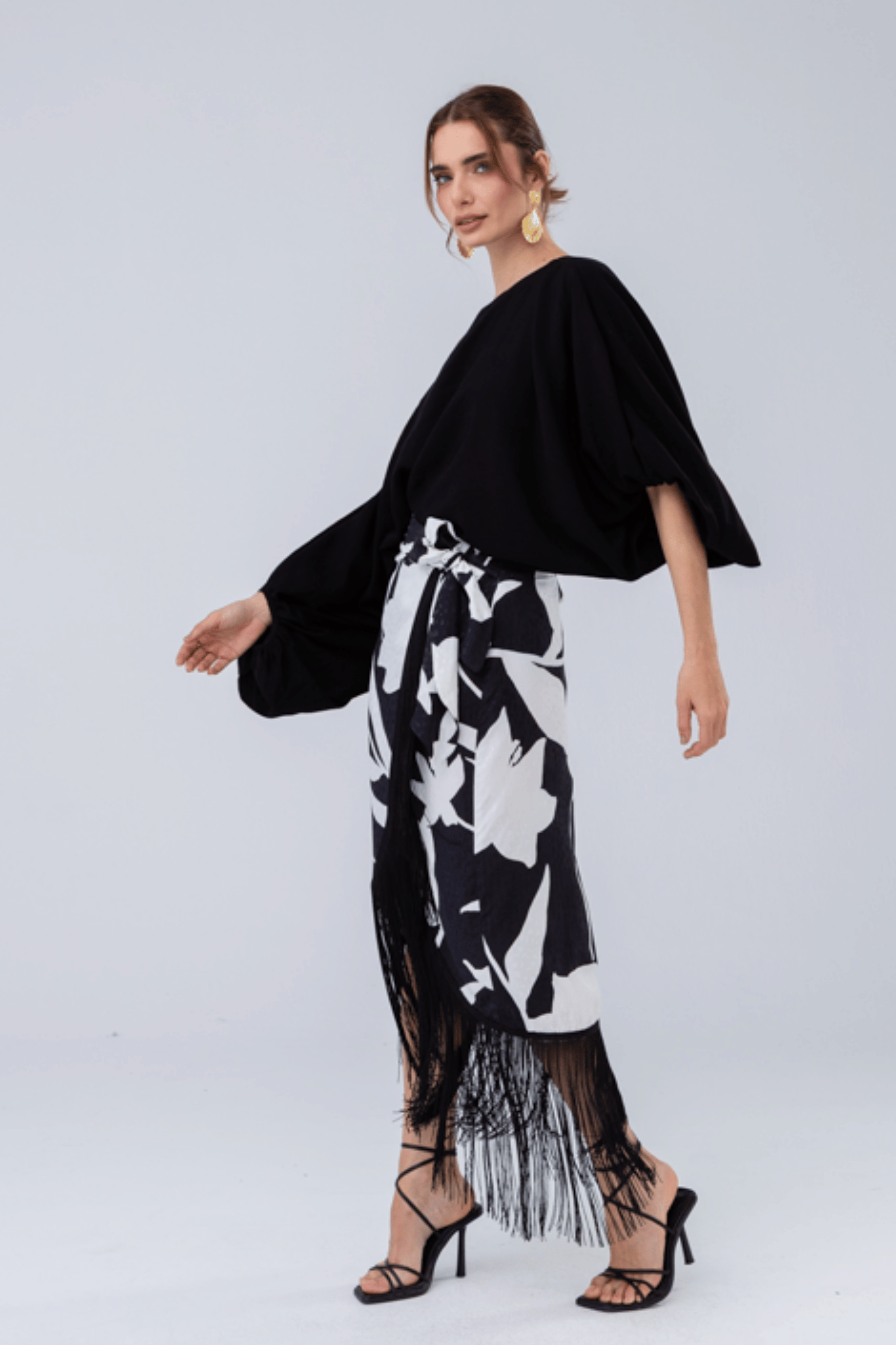 PTJ3075290 falda estampada con boleros