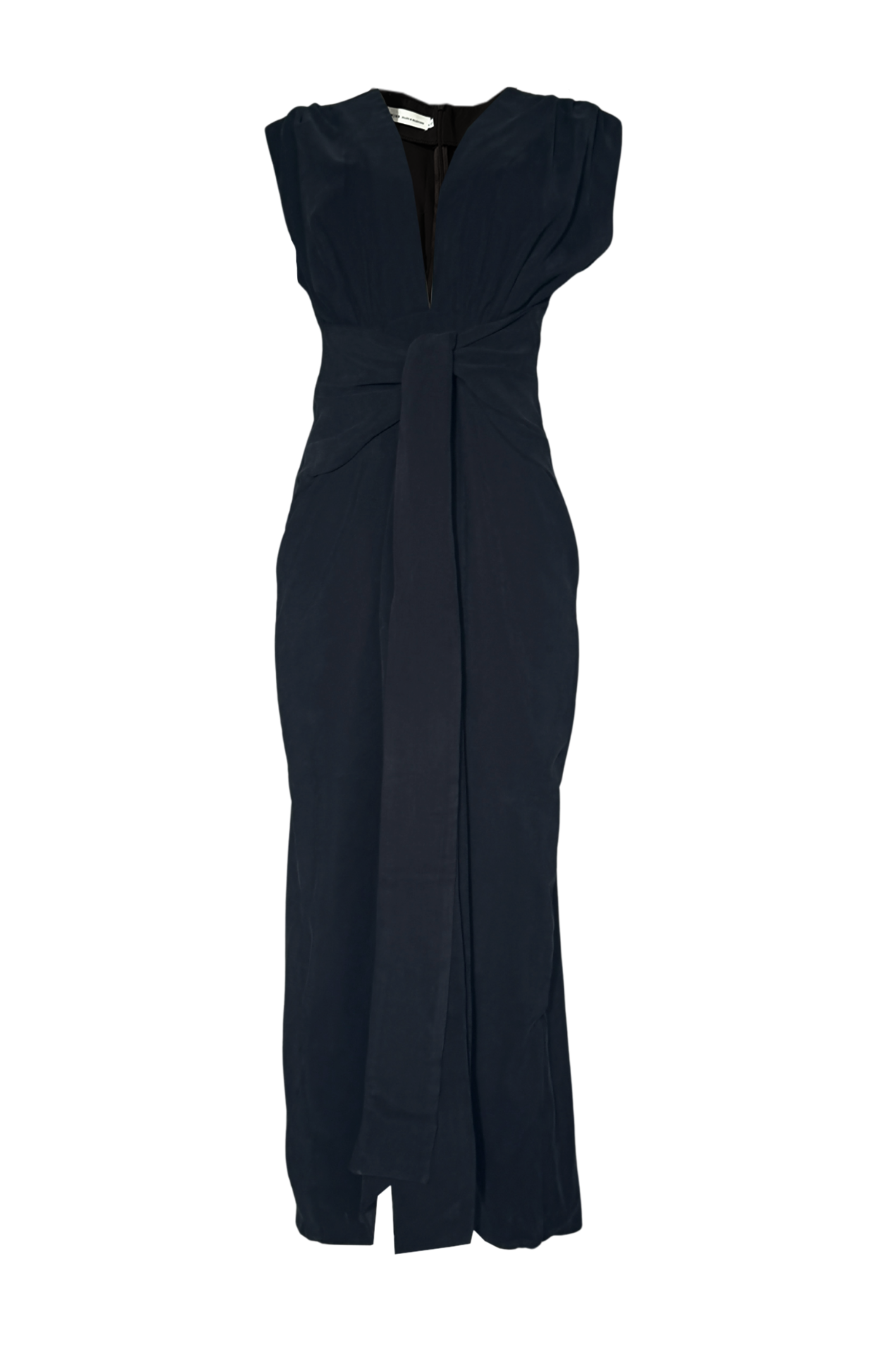 PTJ308212 vestido negro con lazos y escote profundo