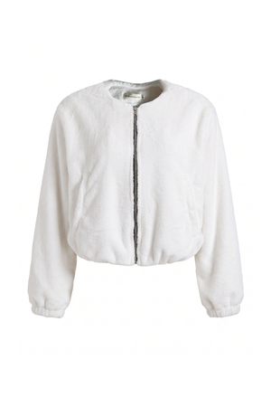 PTJ3083120 saco blanco con cierre frontal y bolsillos 