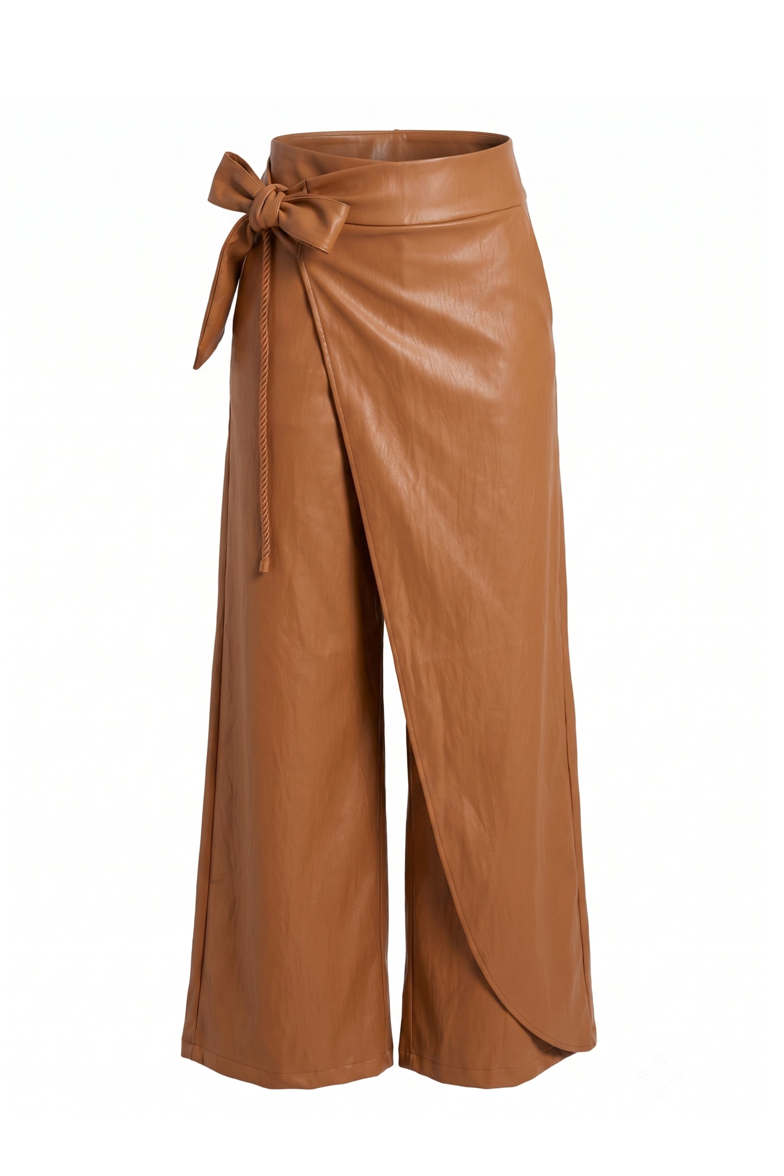 PTJ309124 pantalón con lazos color camel