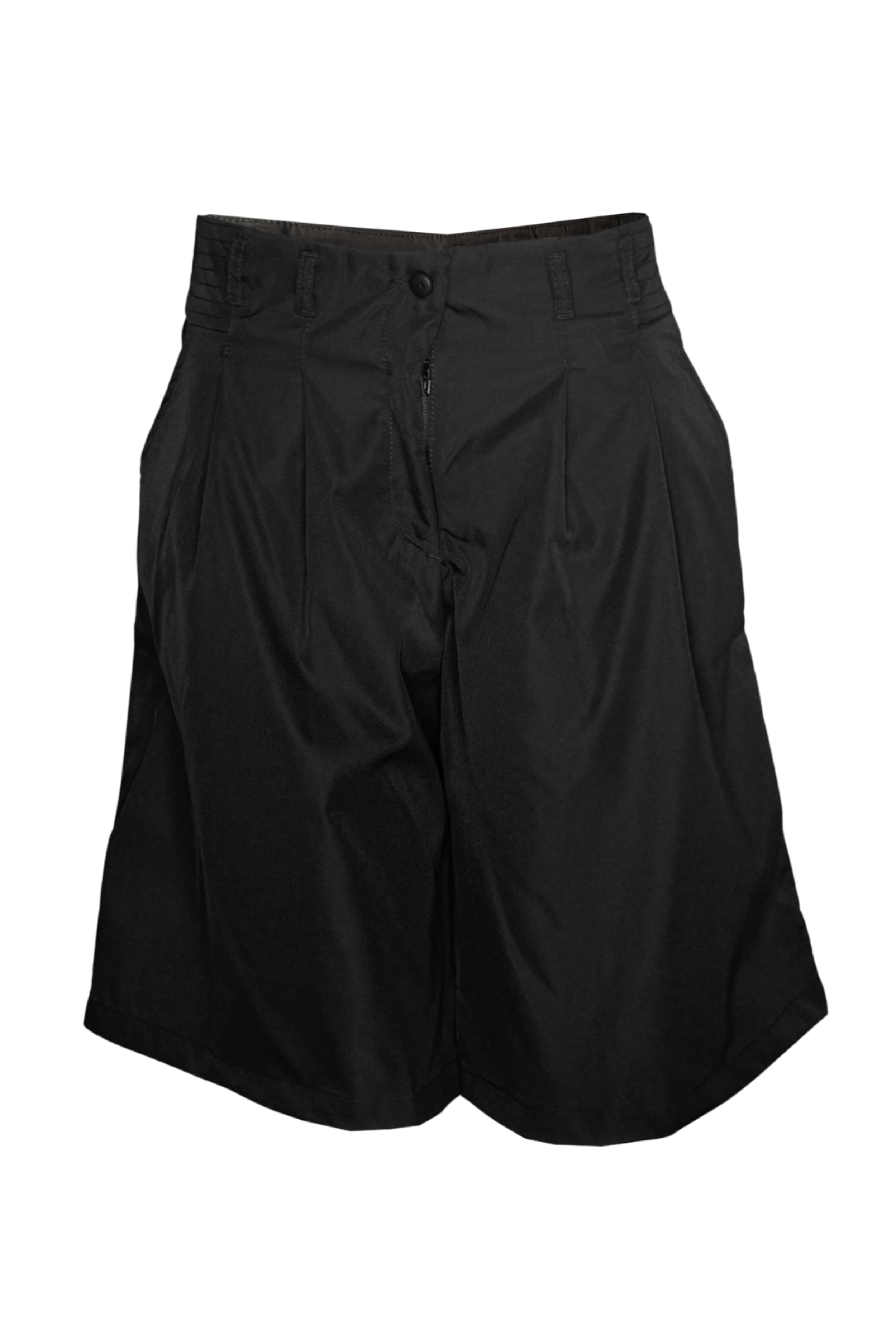 PTJ3161 bermuda negra con botón en el frente