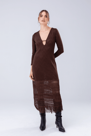 PTJ316933 vestido con flecos 