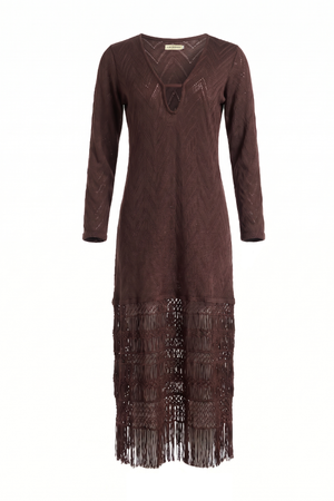 PTJ316933 vestido con textura y flecos