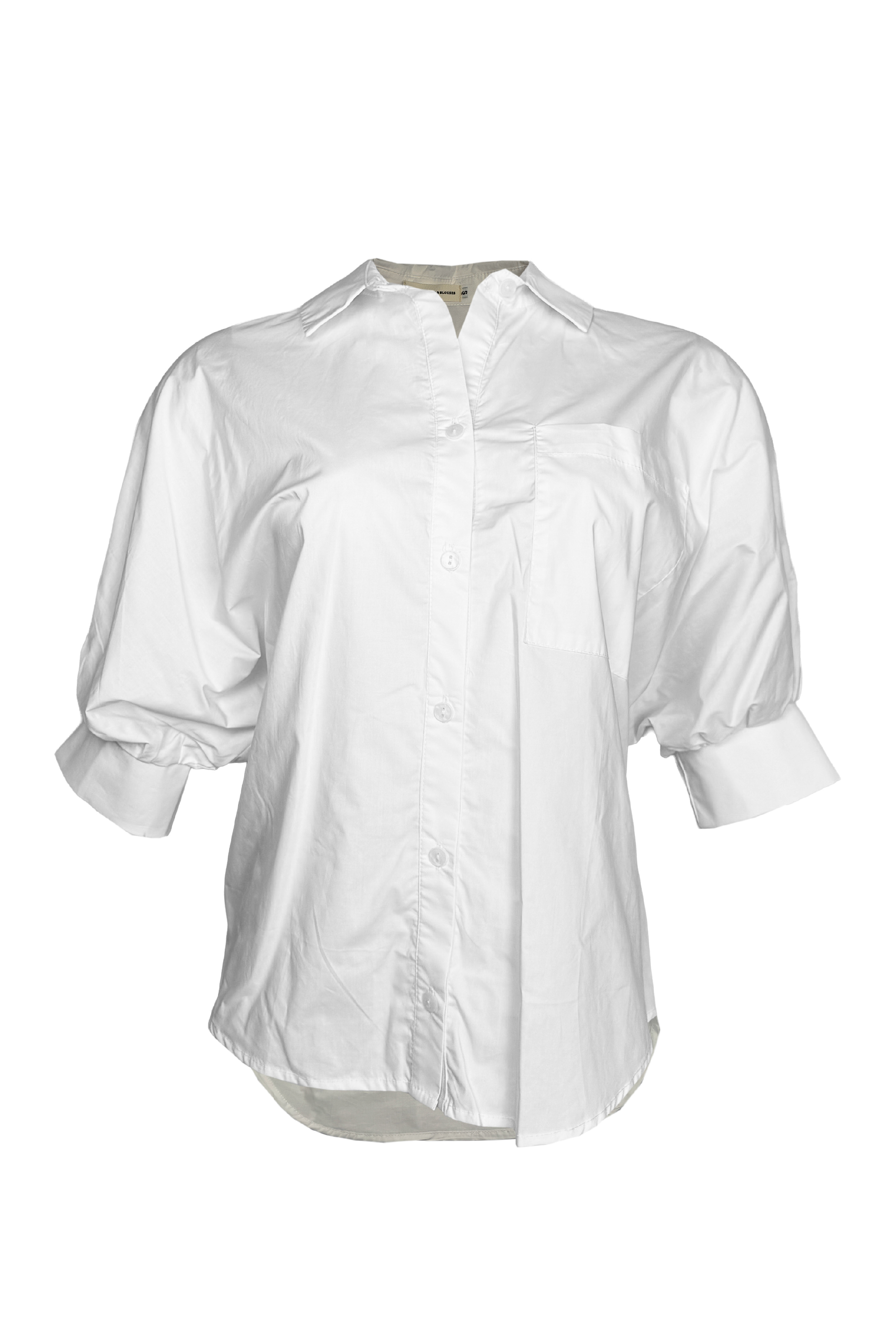 PTJ400709 blusa manga corta con cuello y botones color blanco