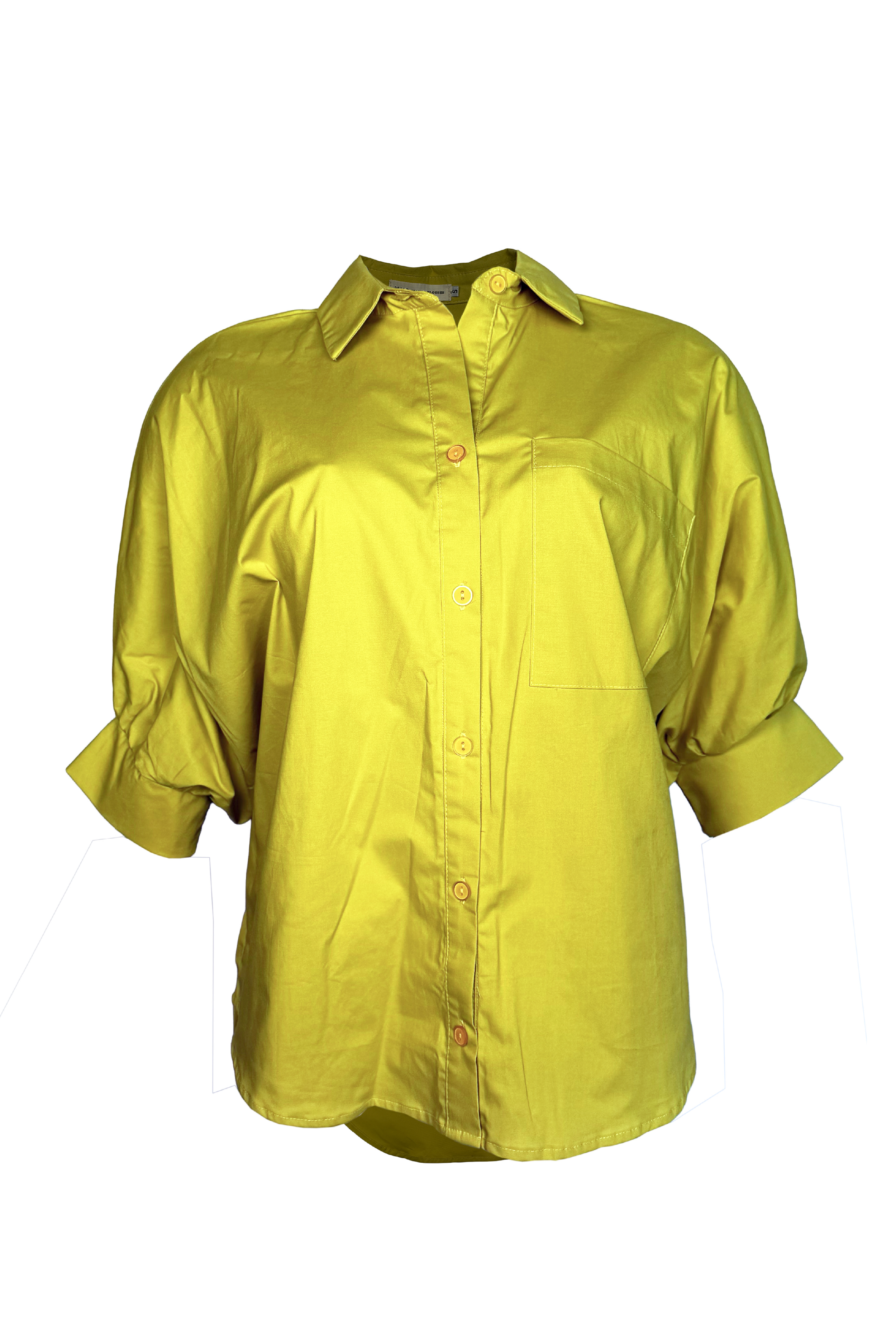 PTJ400709 blusa manga corta con cuello y botones color limón