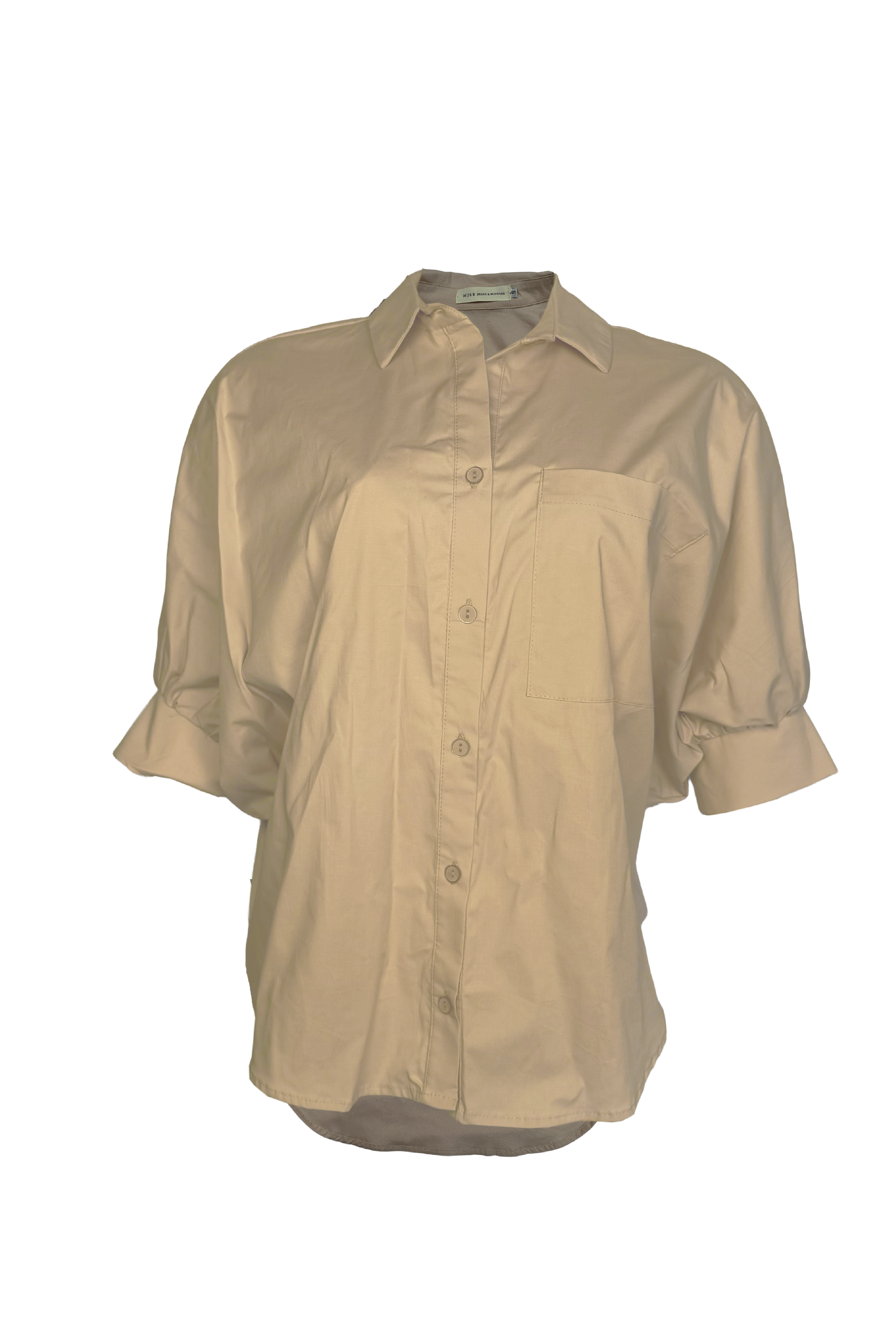 PTJ400709 blusa manga corta con cuello y botones color limón