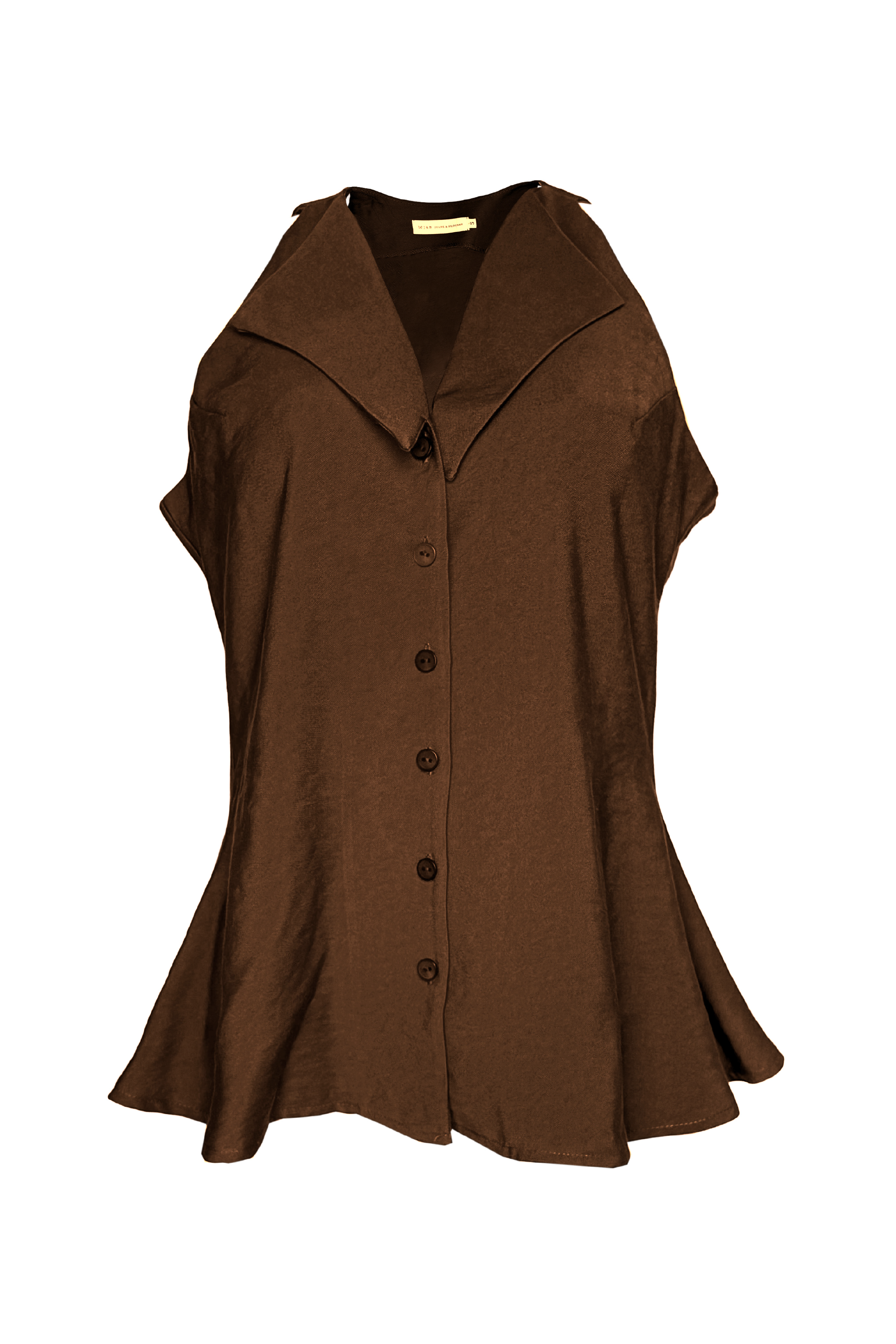 PTJ28431200 chaleco café con botones