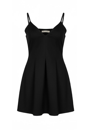 PTJ402029 vestido corto color negro con tiras