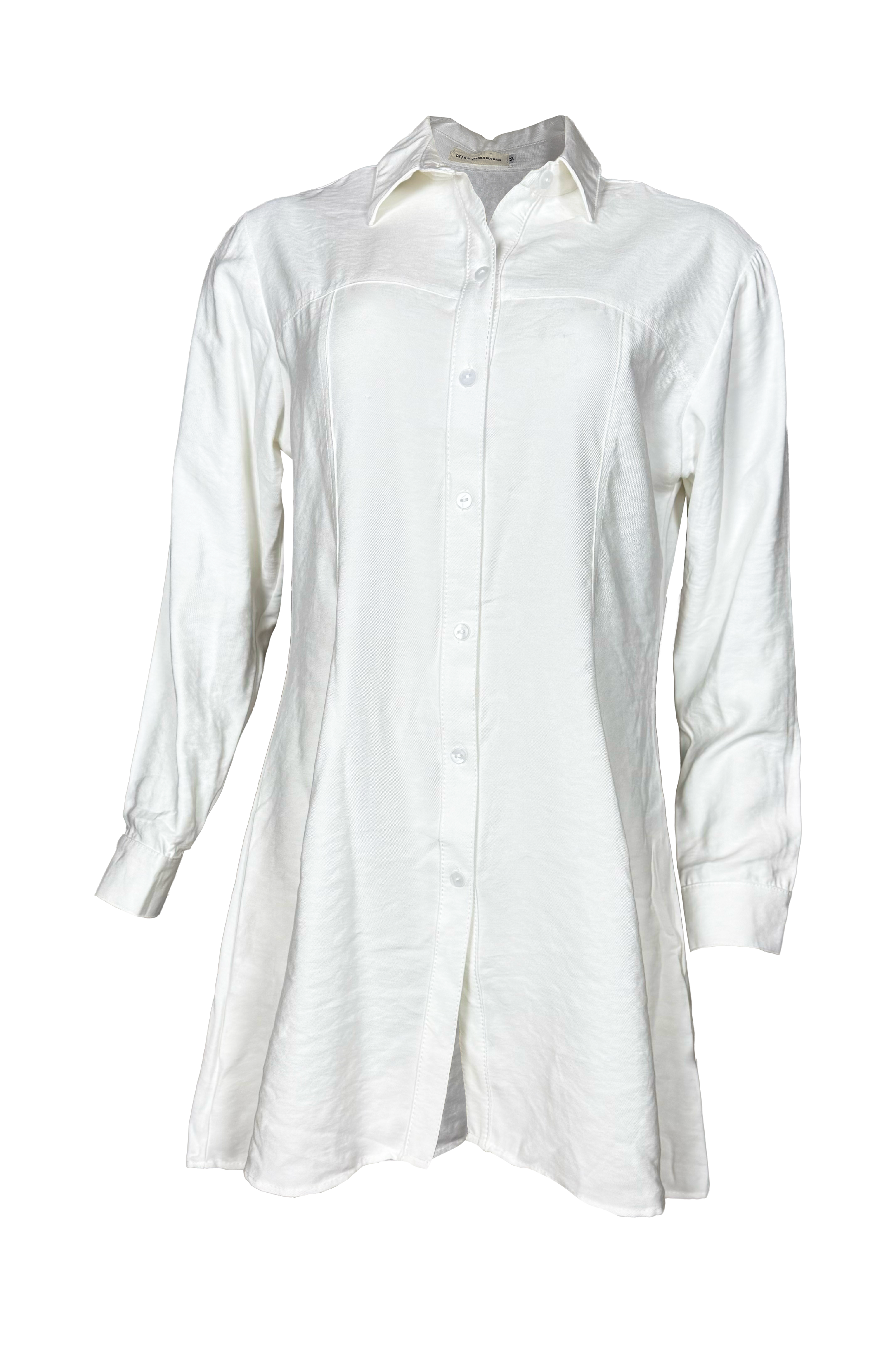 PTJ4021 vestido corto con botones color blanco