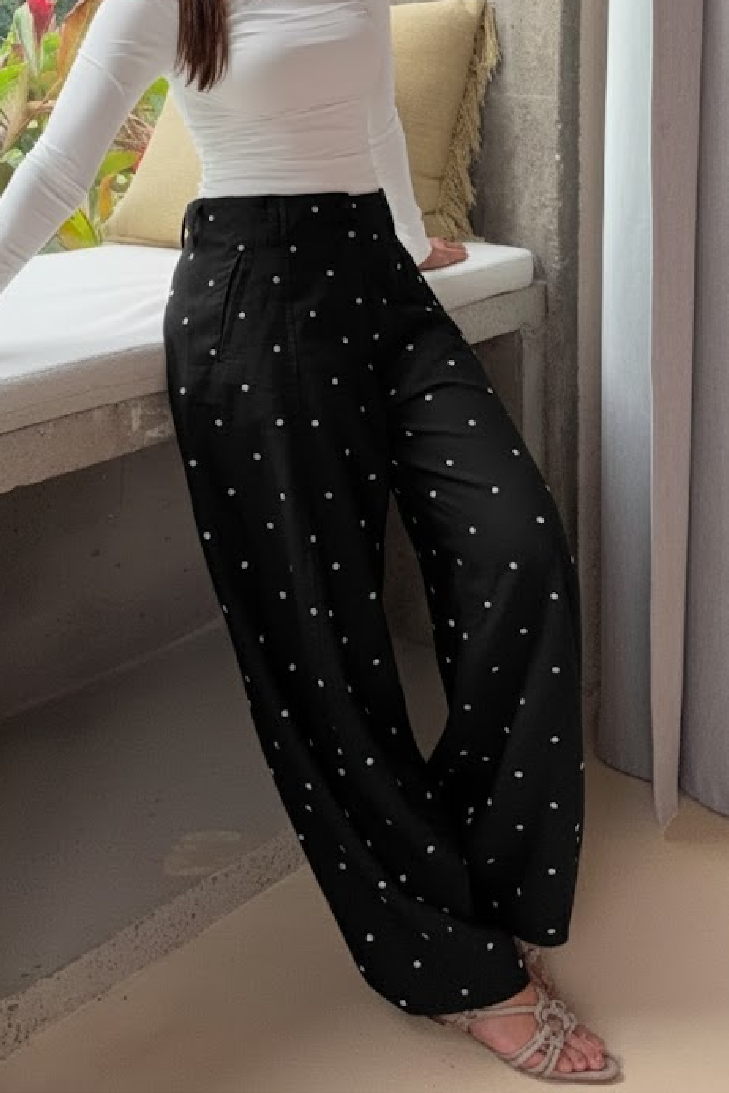 PTJ40292900 pantalón negro con bolsillos 