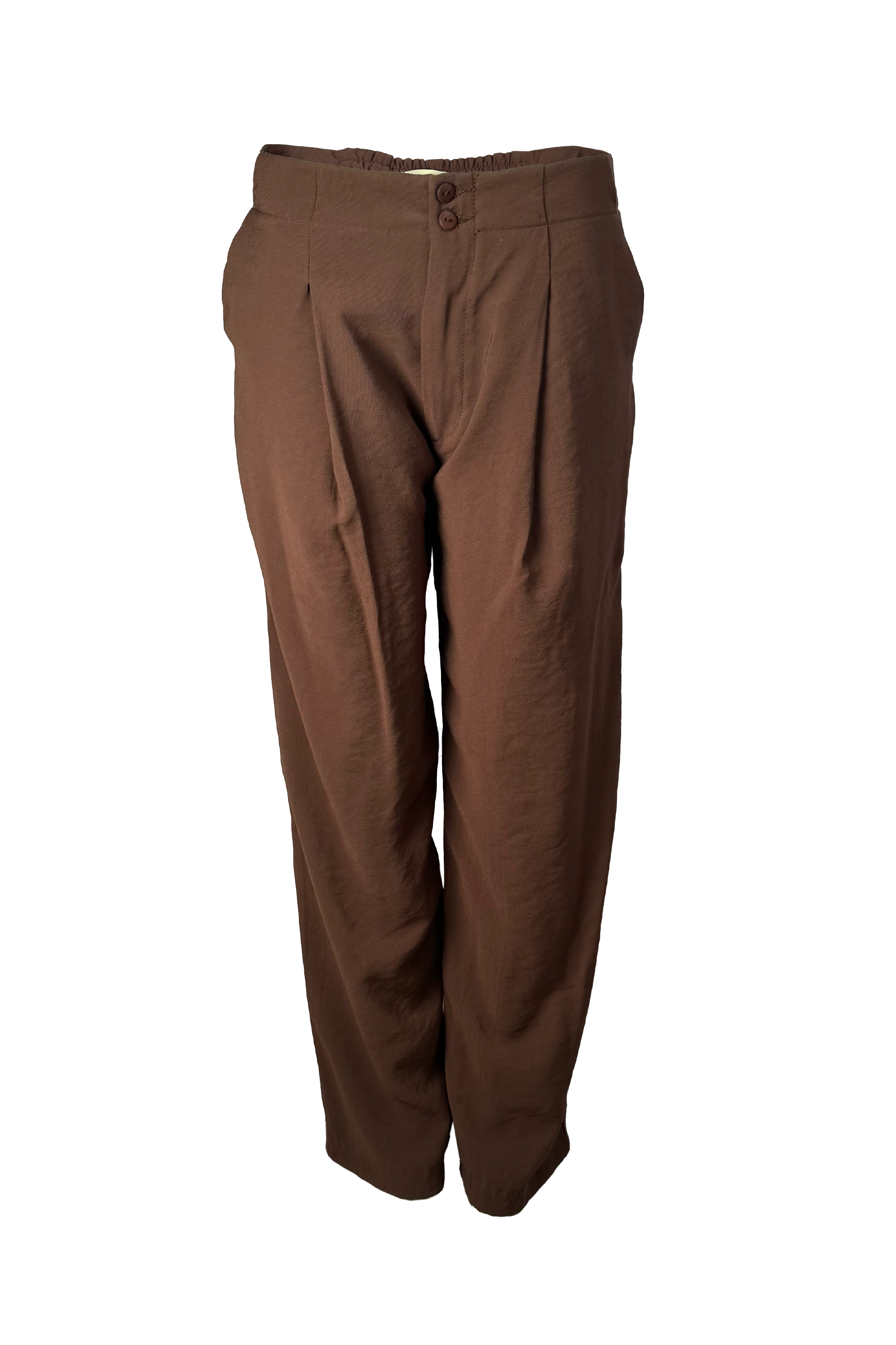 PTJ501230 pantalón color café con botones 