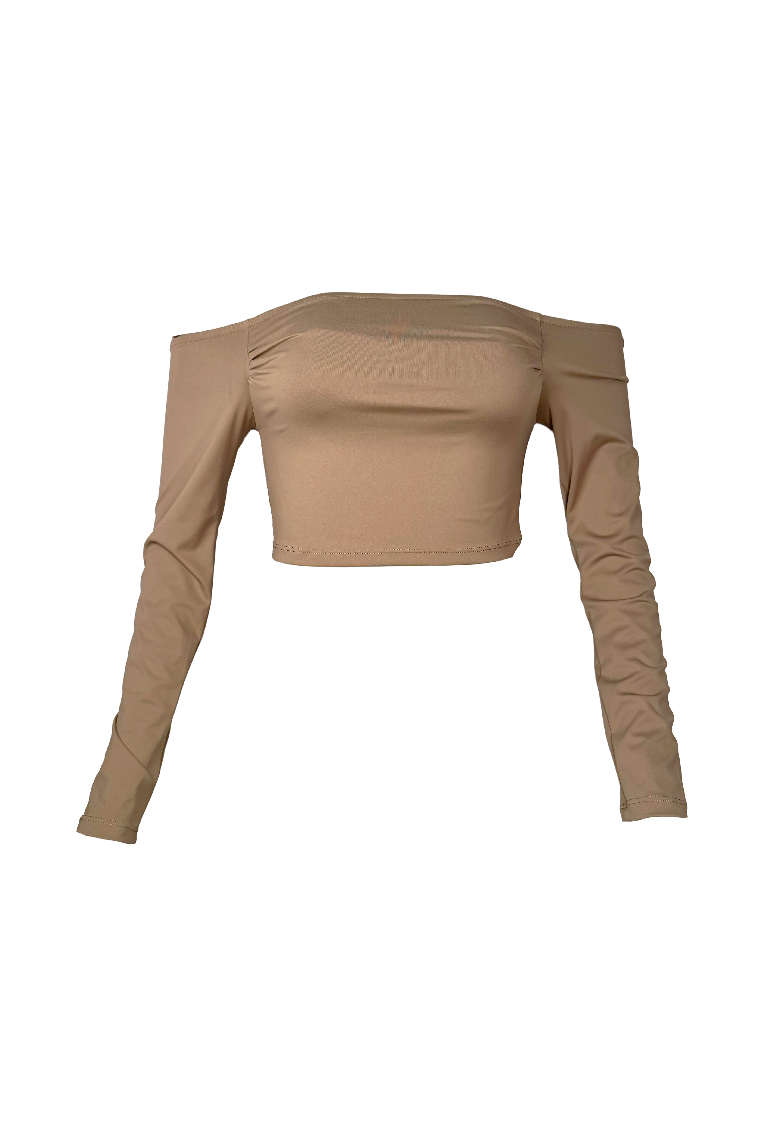 PTJ5022 blusa cuello bandeja color arena