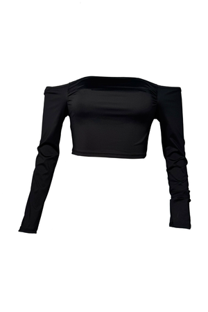 PTJ5022 blusa cuello bandeja color negro