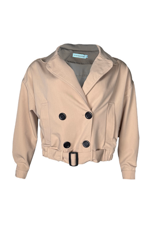 PTJ7002 chaqueta con botones y ajuste en la cintura