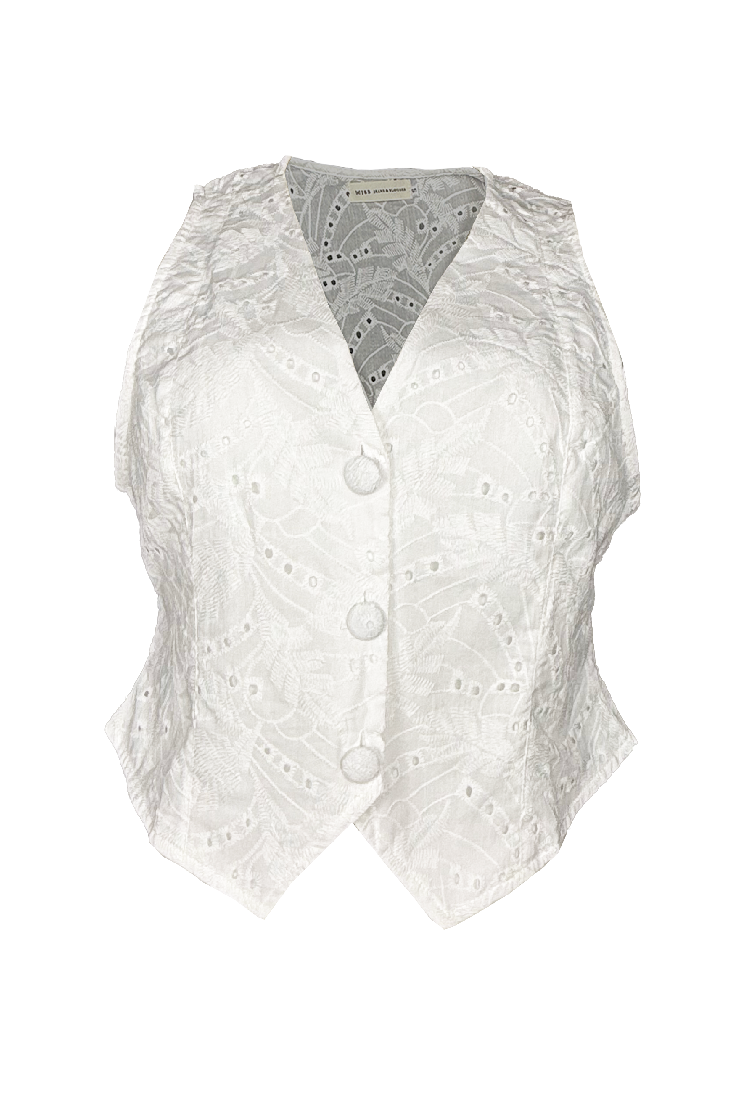 PTJ7002 chaleco blanco con botones
