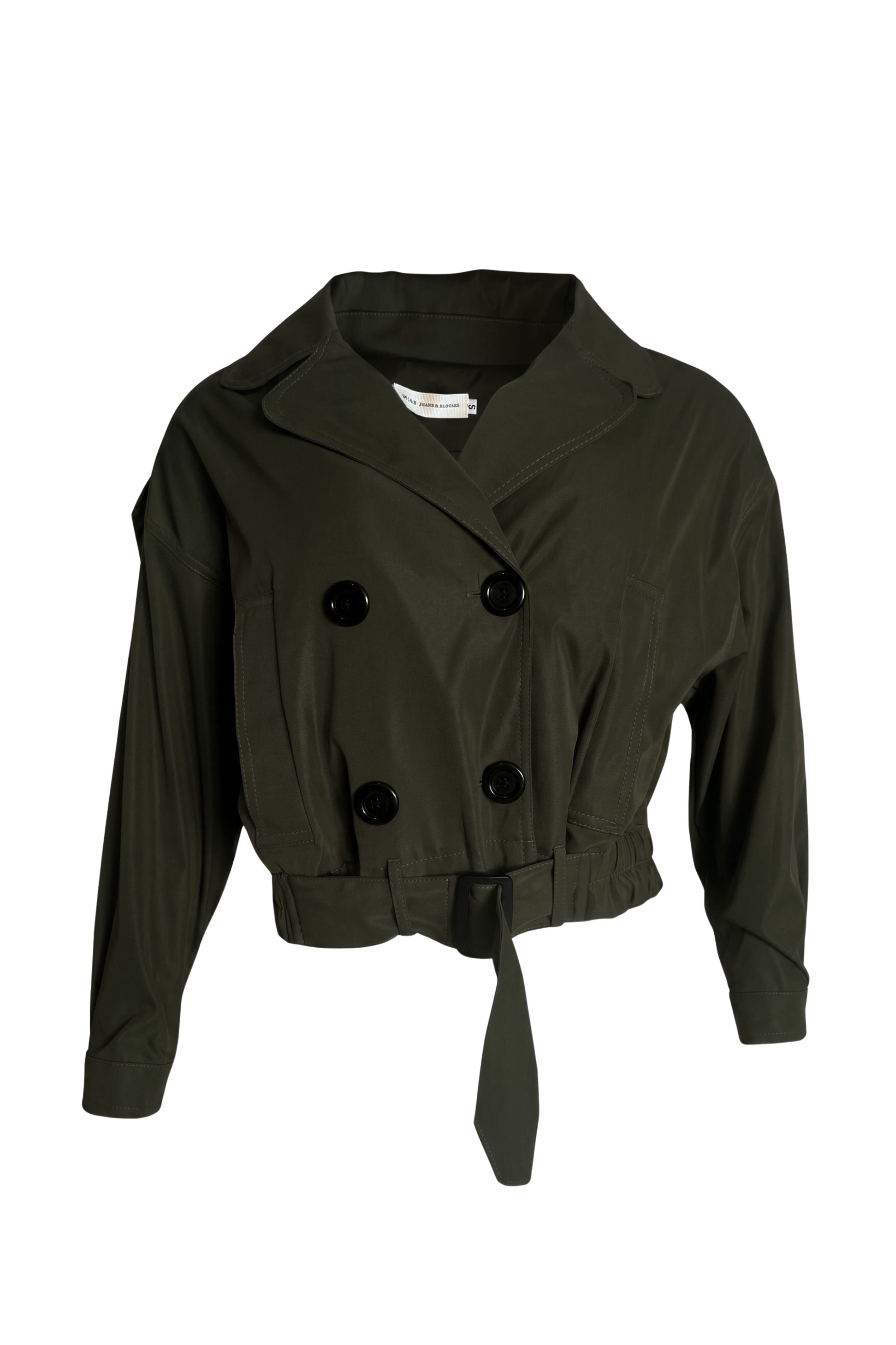 PTJ7002 chaqueta con botones verde militar