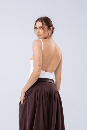 PTJ30531900 blusa con hombros destapados y manga larga