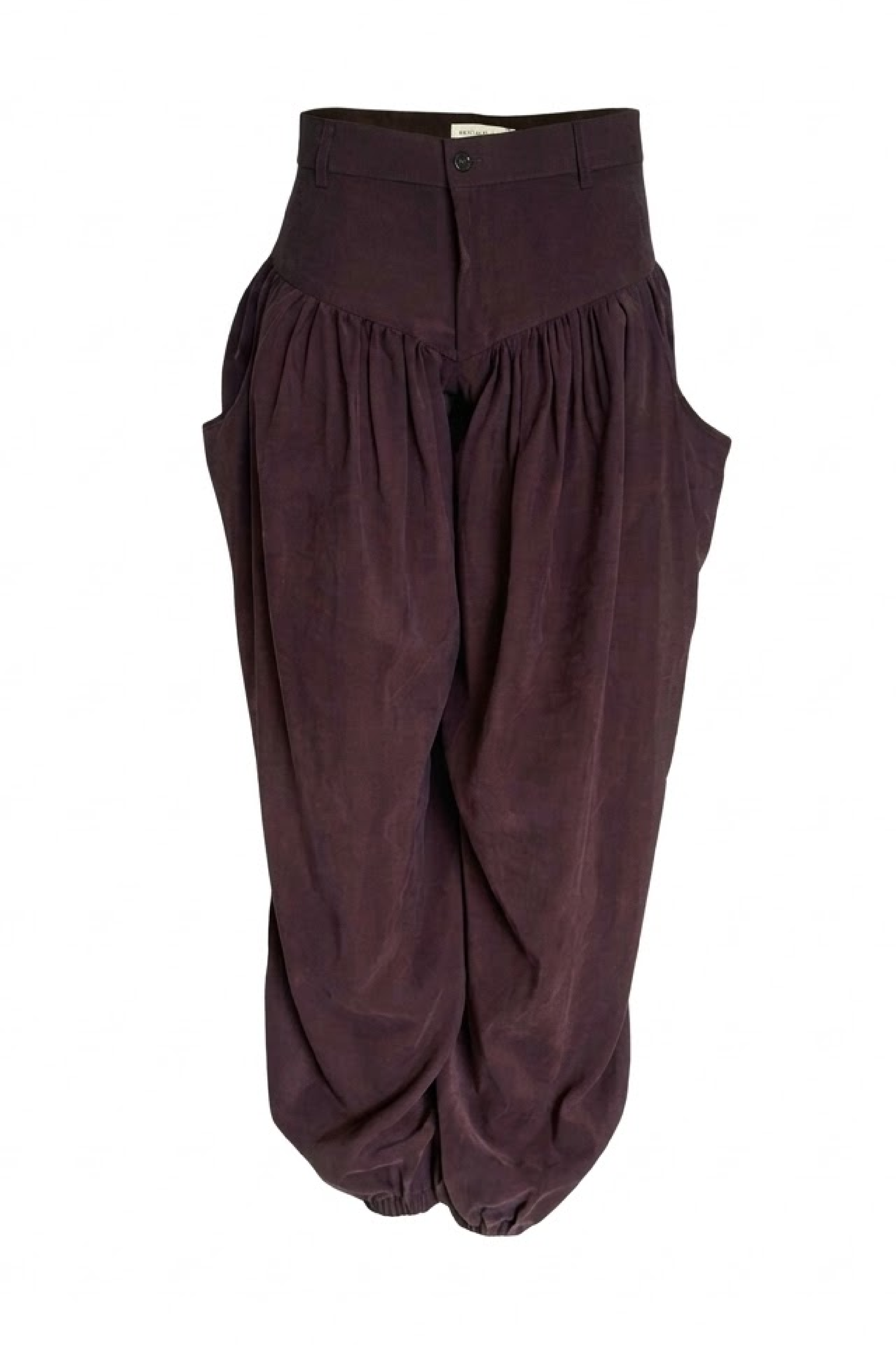 PTJ700536 pantalón café con bolsillos 