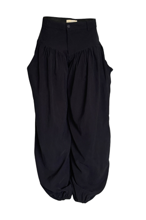 PTJ700536 pantalón negro con bolsillos y botón