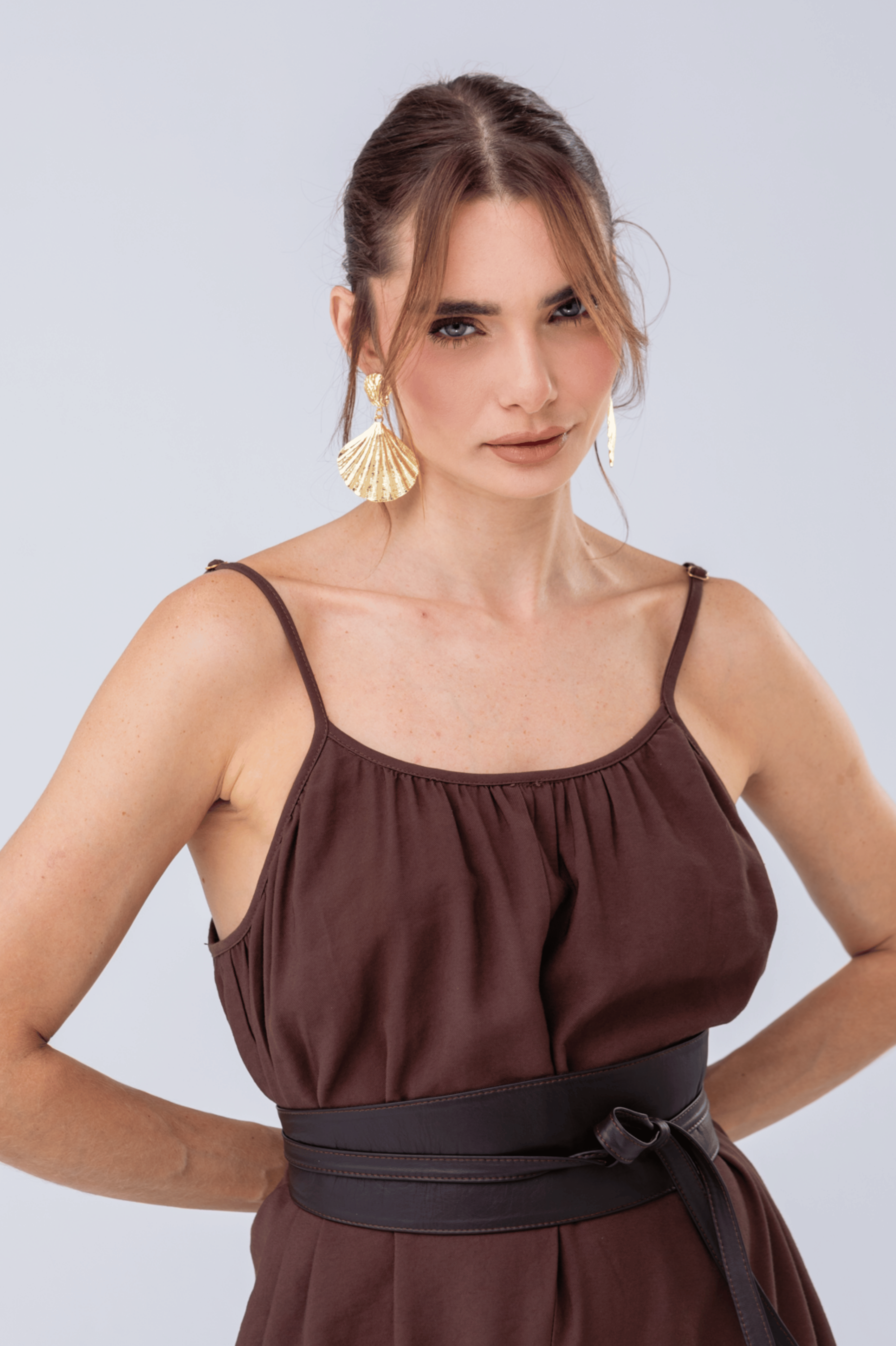 PTJ881130 enterizo de tiras con escote en la espalda