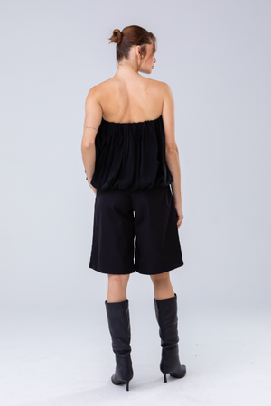 PTJ8815 blusa negra con elástico color negra sin tiras