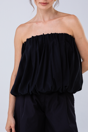 PTJ8815 blusa negra con elástico color negra con short negro