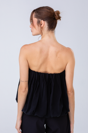 PTJ8815 blusa negra con elástico color negra sin tiras