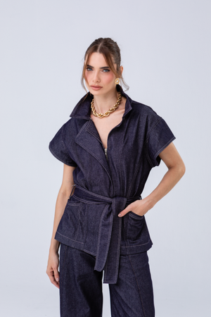 PTJ88170100 chaleco azul con bolsillos 