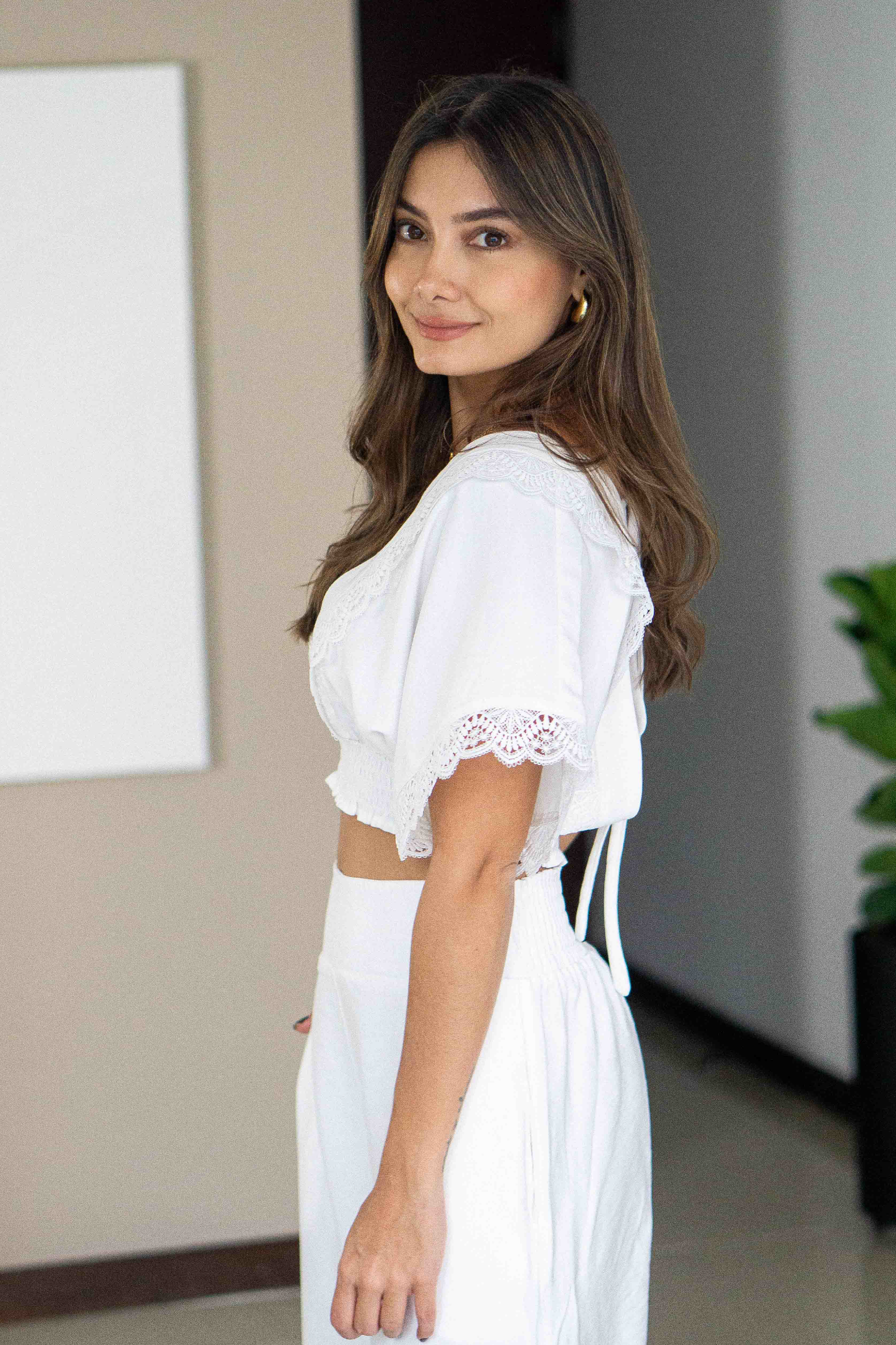 PTJPTJ280830 blusa corta con textura 