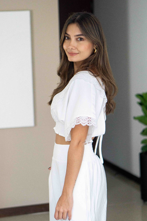 PTJPTJ280830 blusa corta con textura 