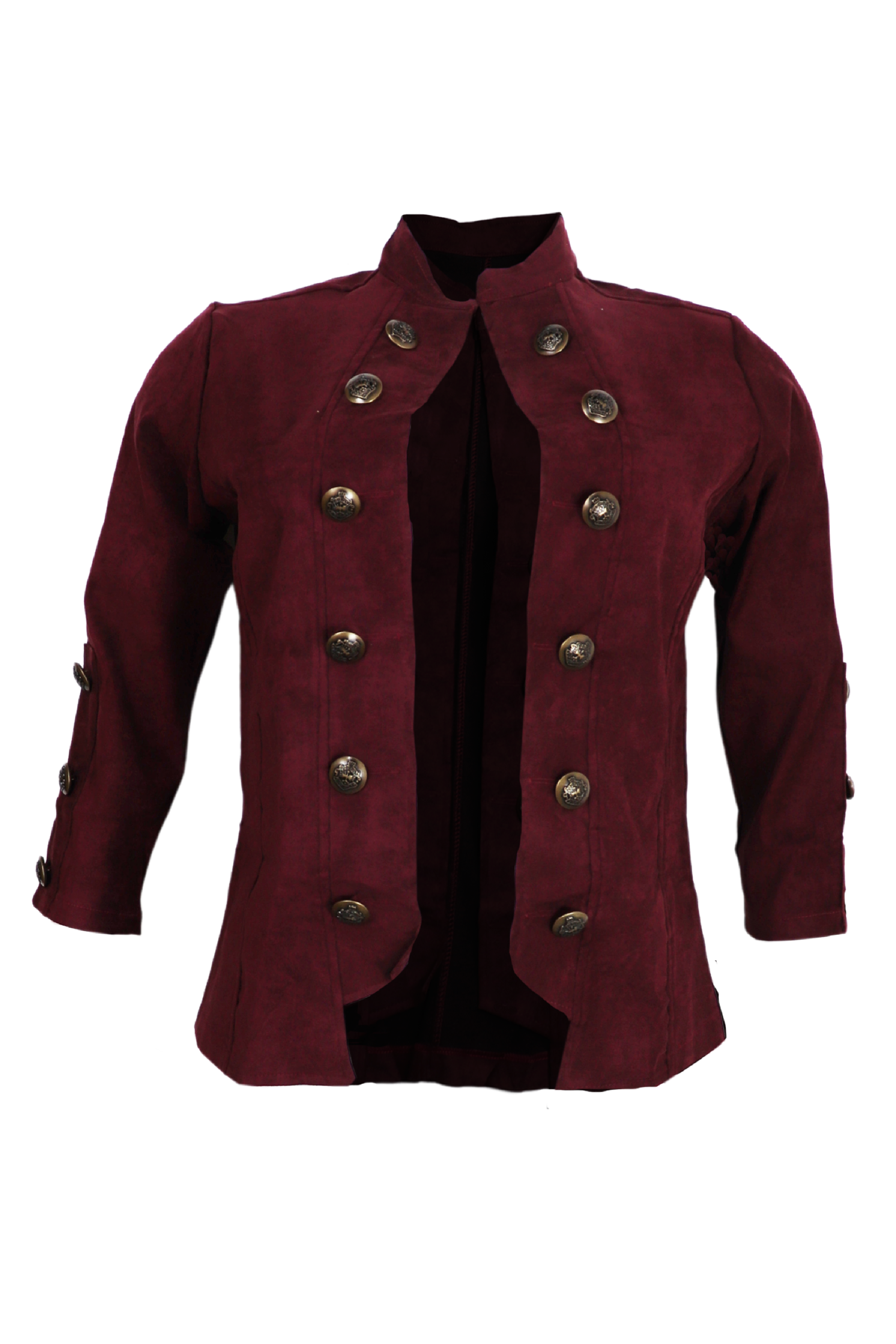 Chaqueta vinotinto con botones