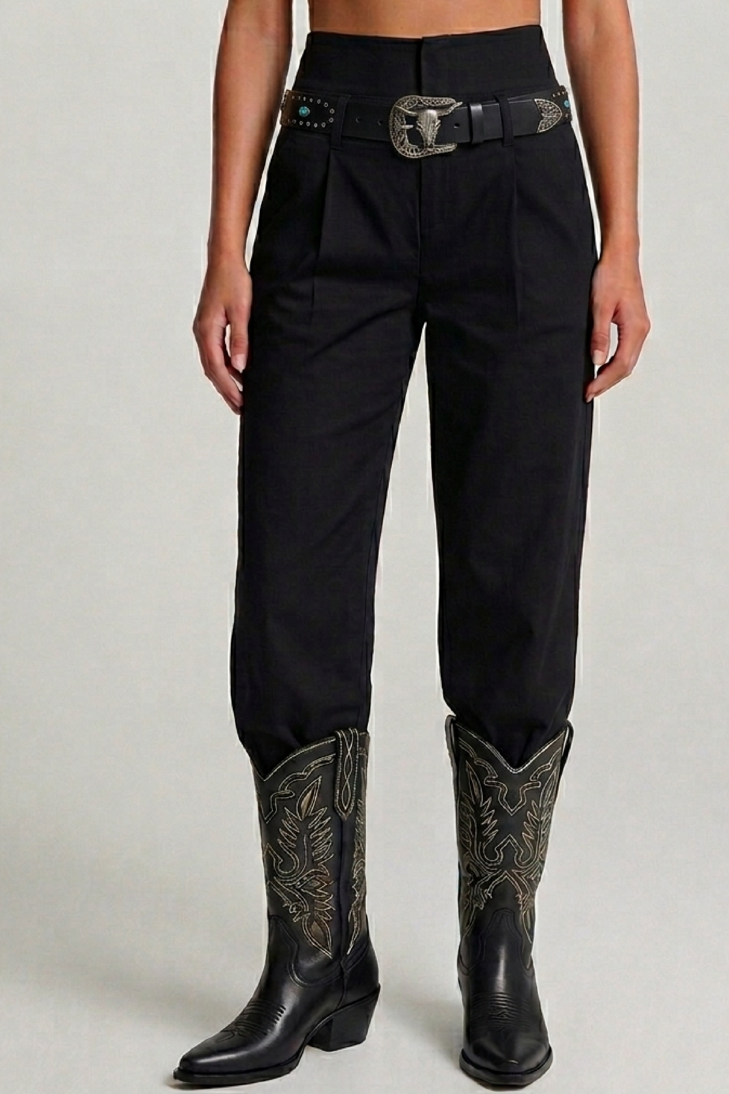 PTJ130111 pantalón con doble pretina 