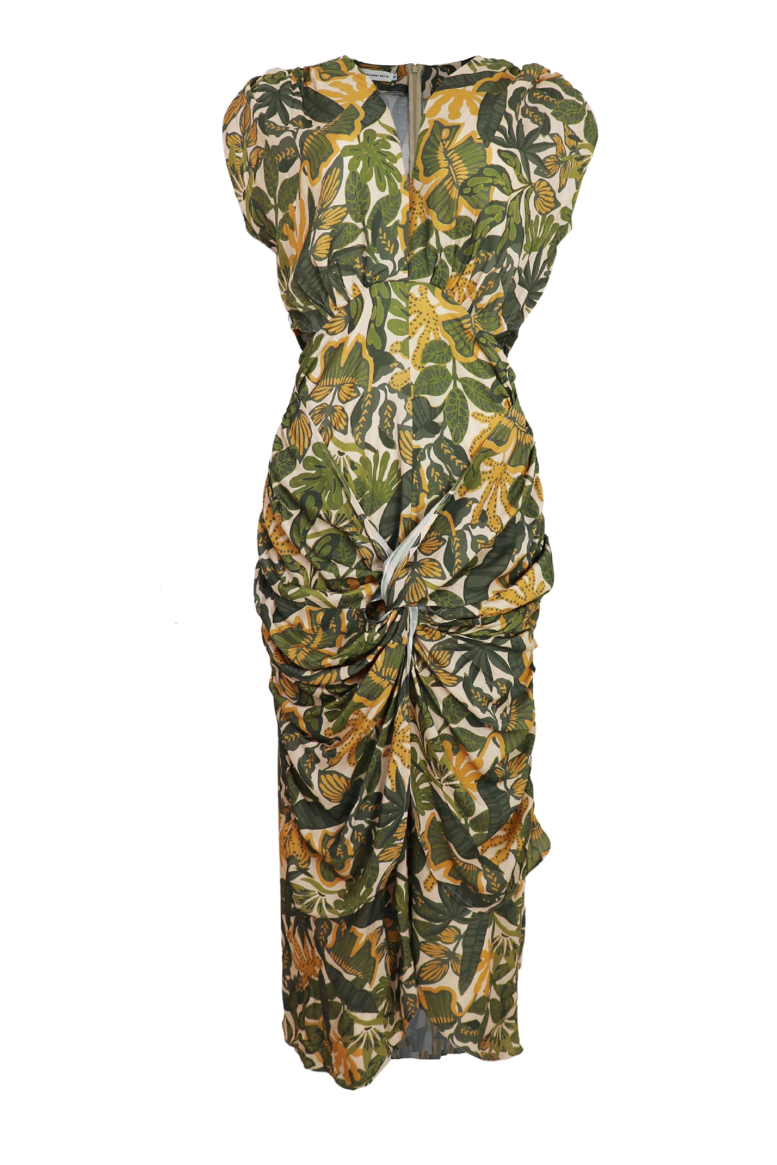Vestido corte cintura color arena