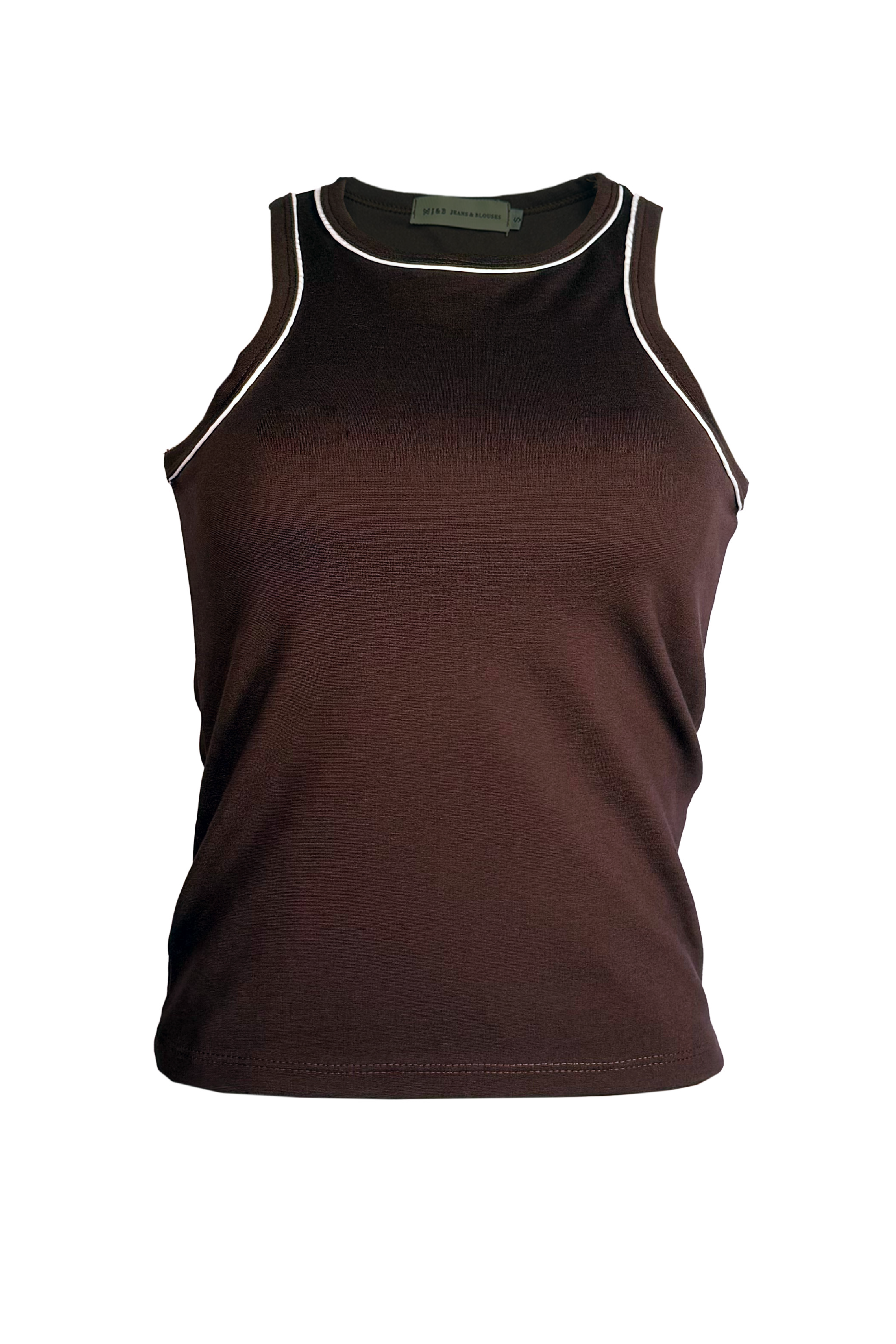 PTJ3019 camiseta café sin mangas 