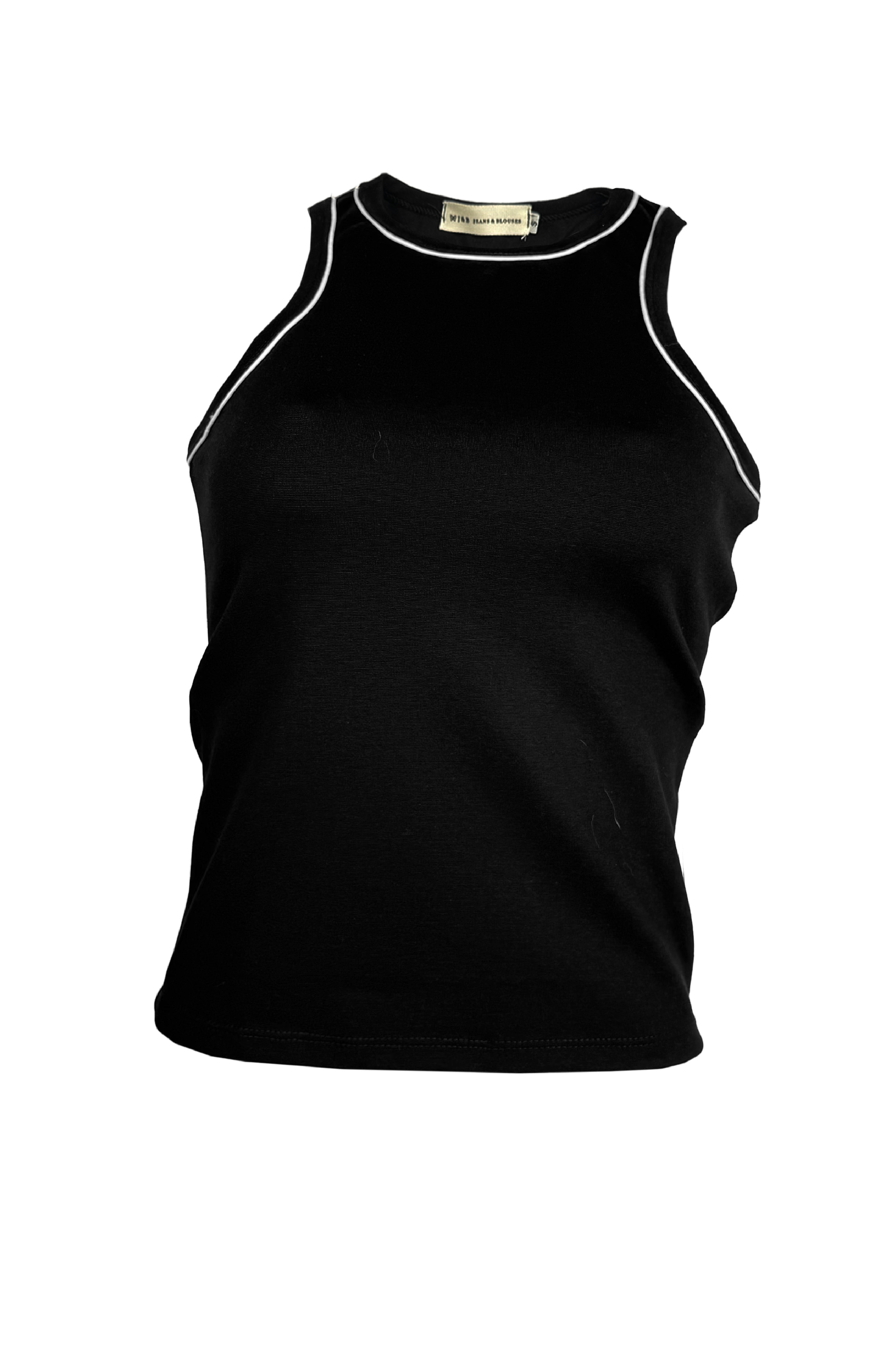 PTJ3019 camiseta negra con línea blanca