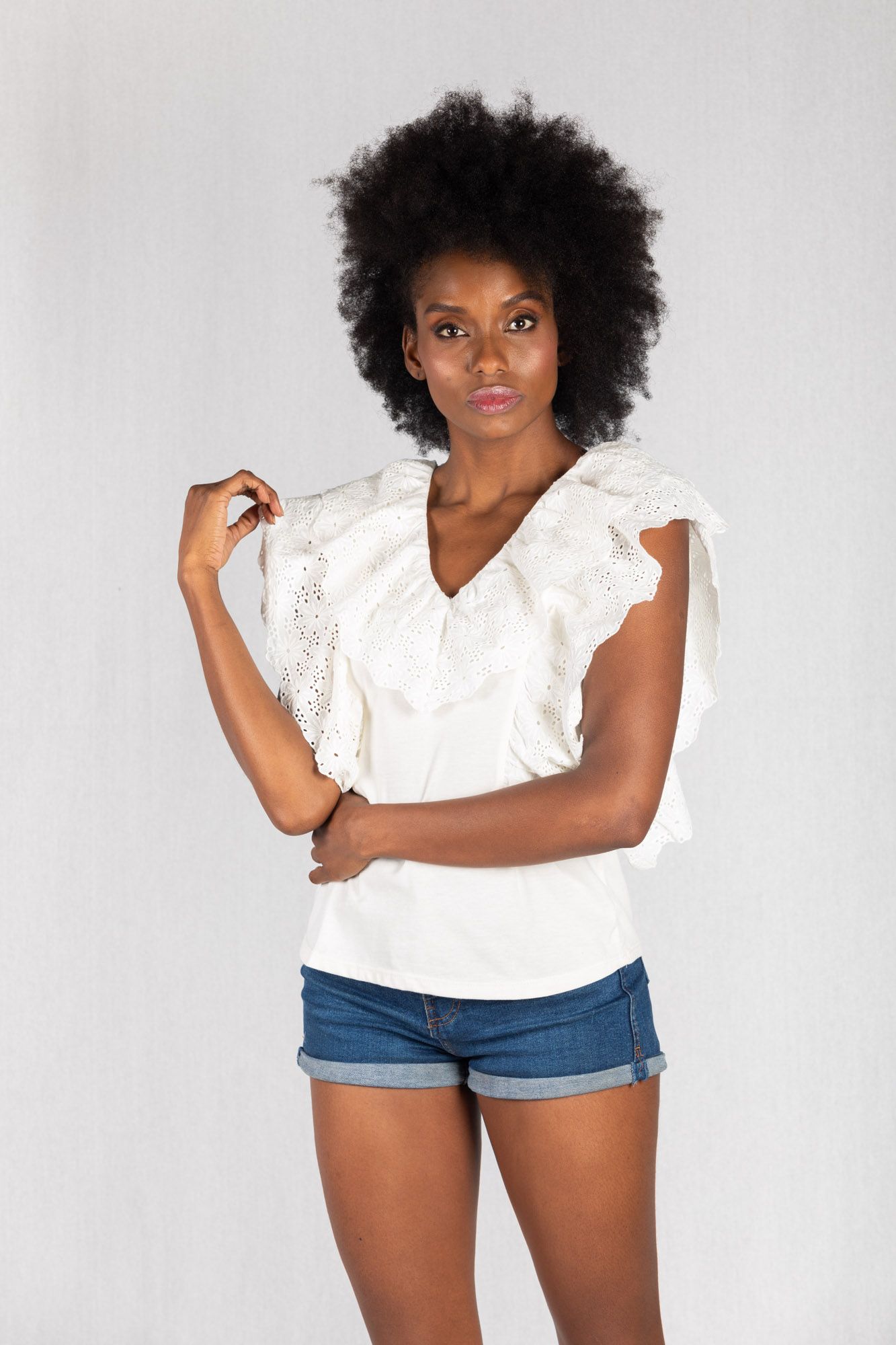 Blusa Algodon Con Ojalillo