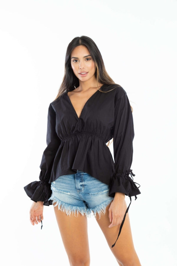 Blusa Cruzada Manga Larga