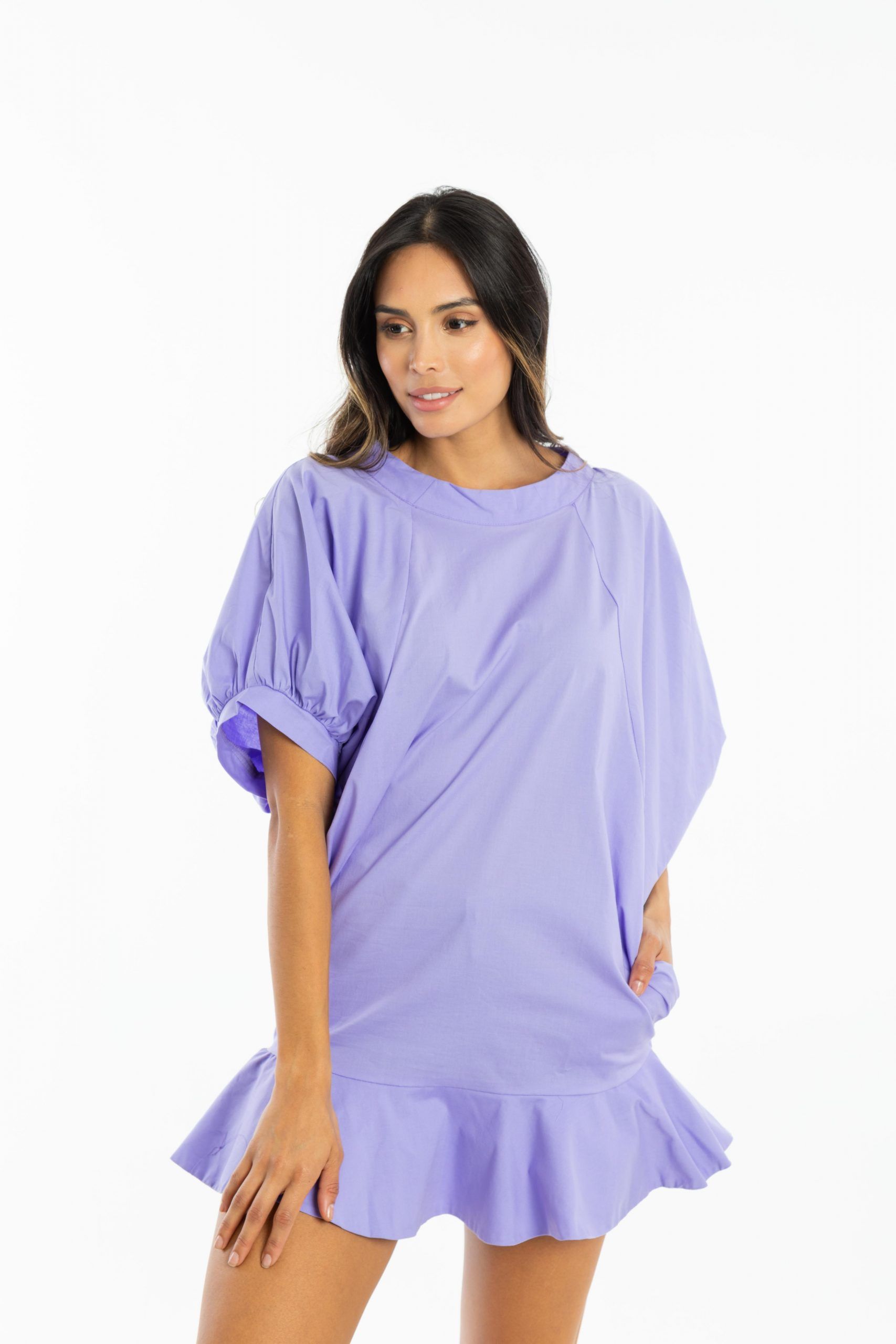 Vestido Corto Tipo Globo