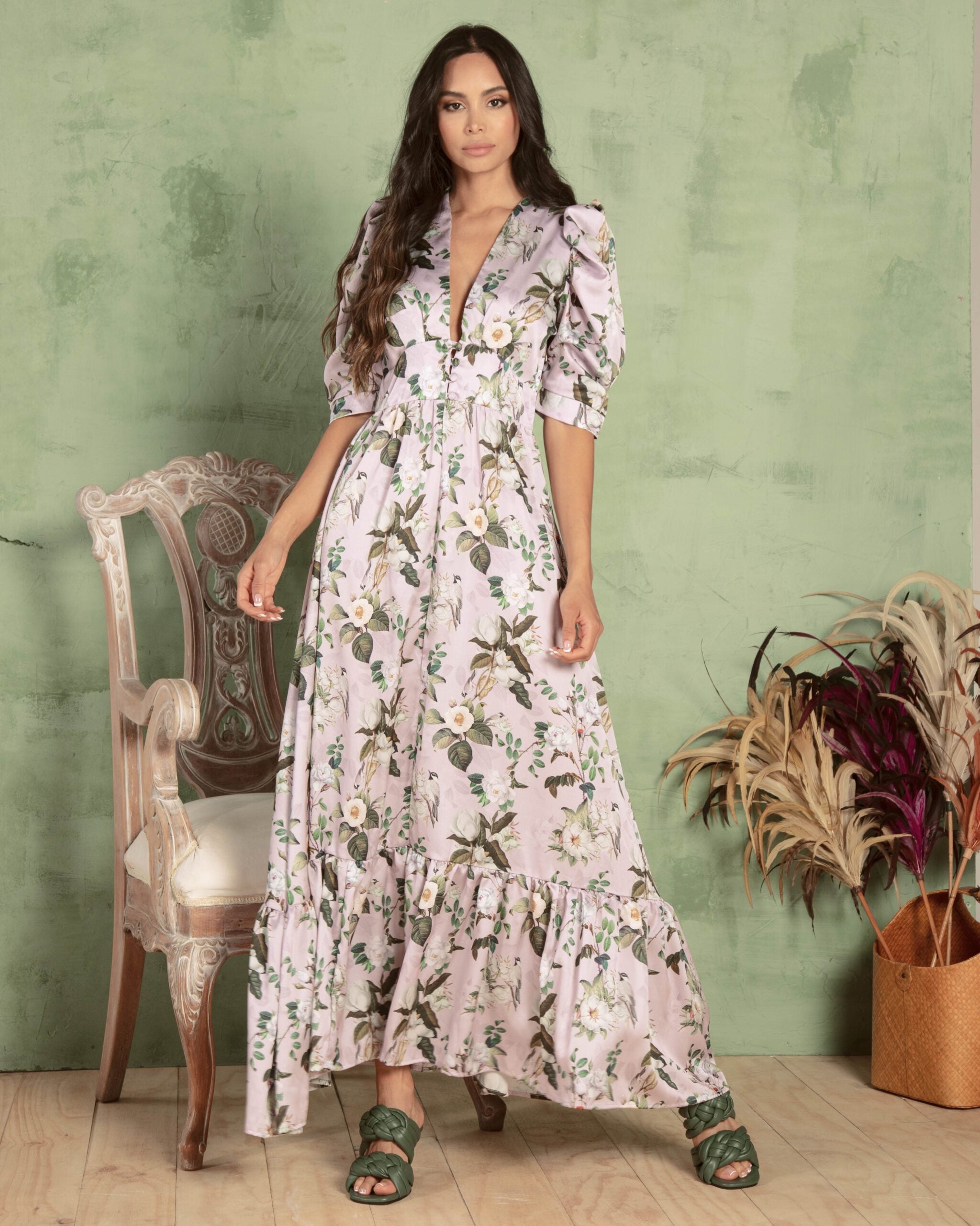 Vestido con cotilla y botones