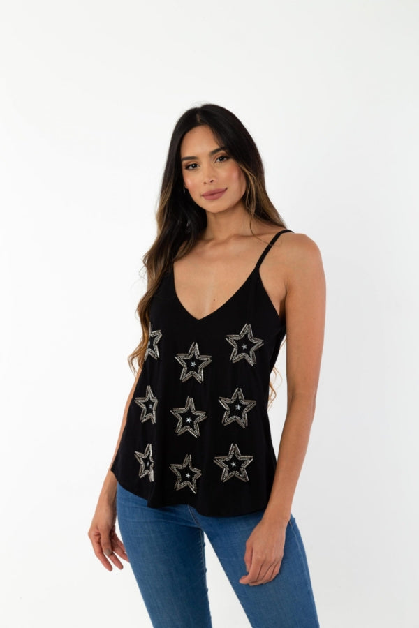 Blusa de Tiras Con Manualidad Estrellas