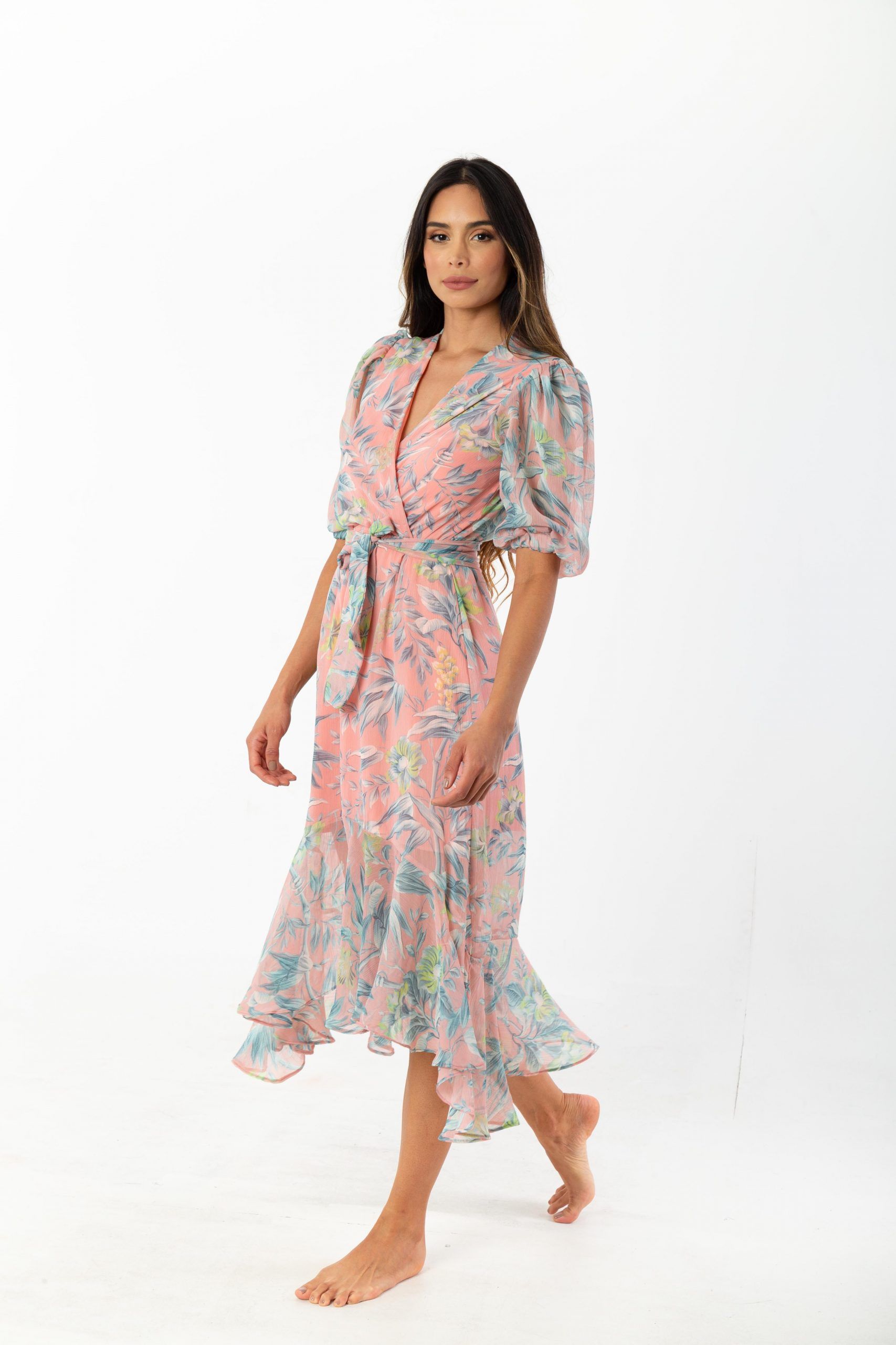 Vestido Largo Con Cinturón
