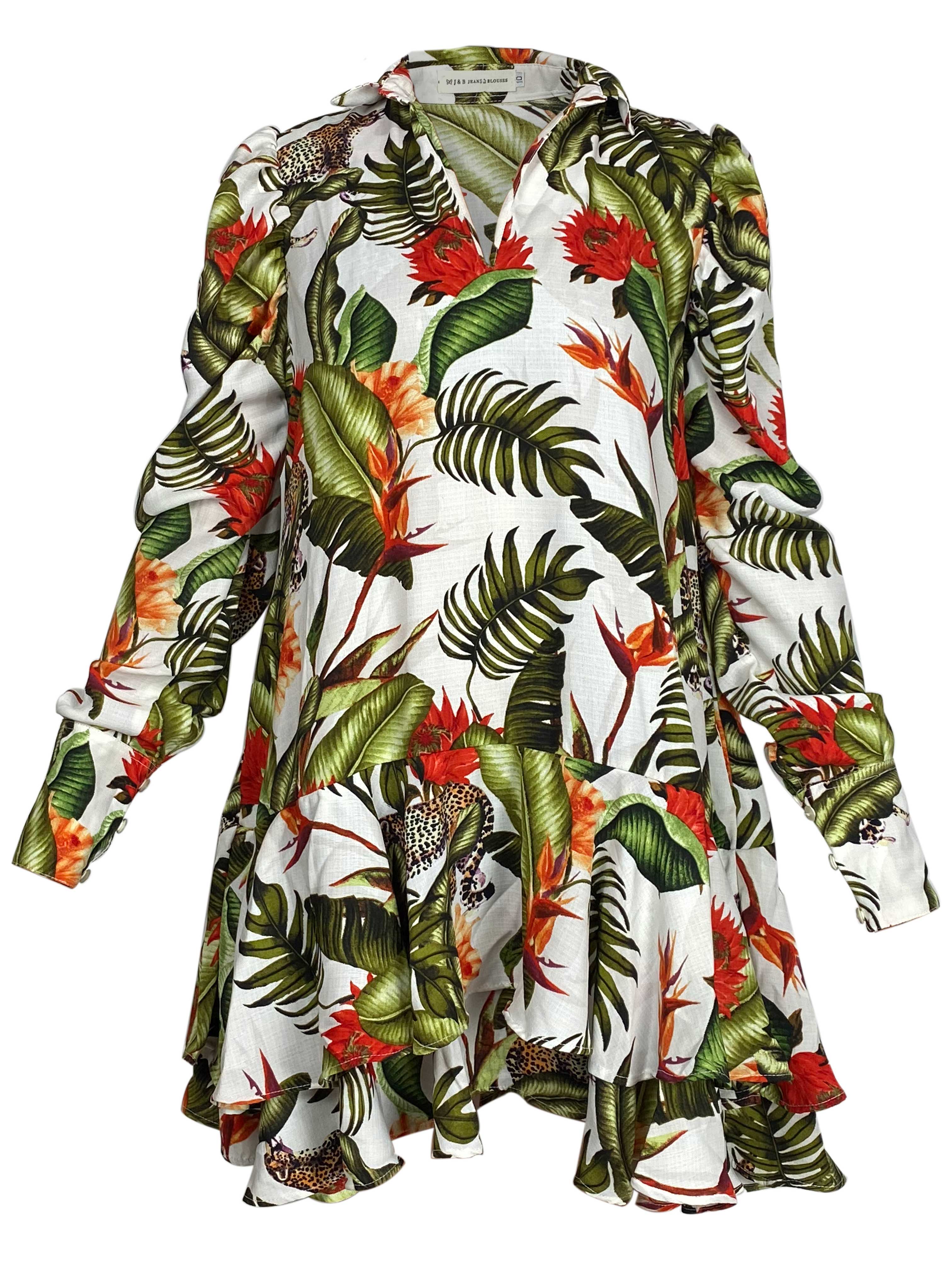 Vestido Corto De Flores