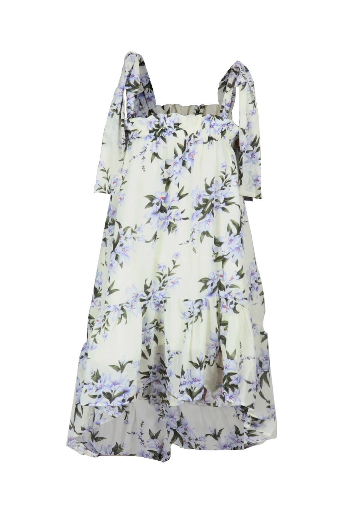 Vestido Corto De Tiras Estampado Flores