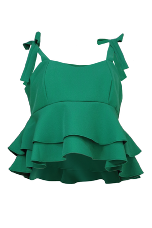 Blusa boleros con tiras verde