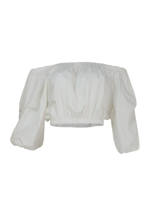 Blusa color beige con resorte